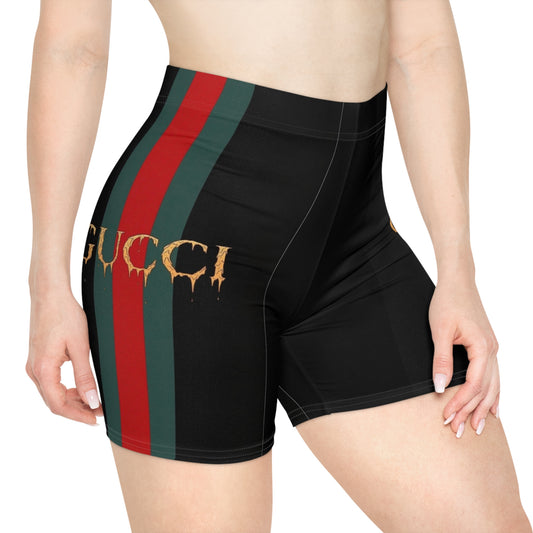 Chic Women's Biker Shorts with Gucci-Inspired Design