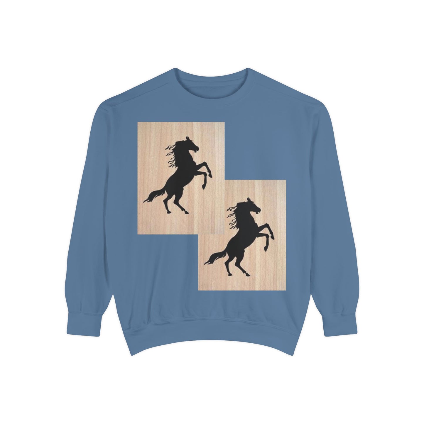 Equestrian Spirit Unisex Garment-Dyed Sweatshirt - Bold Horse Design