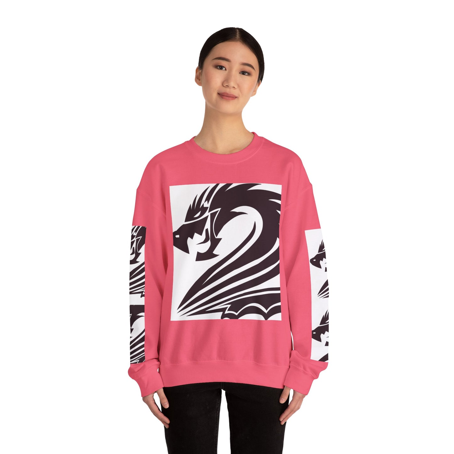 Dragon Graphic Unisex Heavy Blend Sweatshirt - Cozy and Stylish for Fantasy Enthusiasts