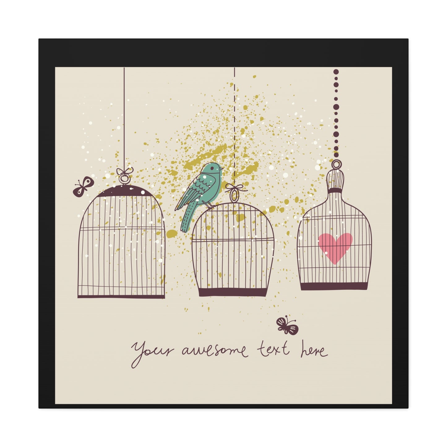 Whimsical Birdcage Canvas Wall Art - Personalized Home Decor