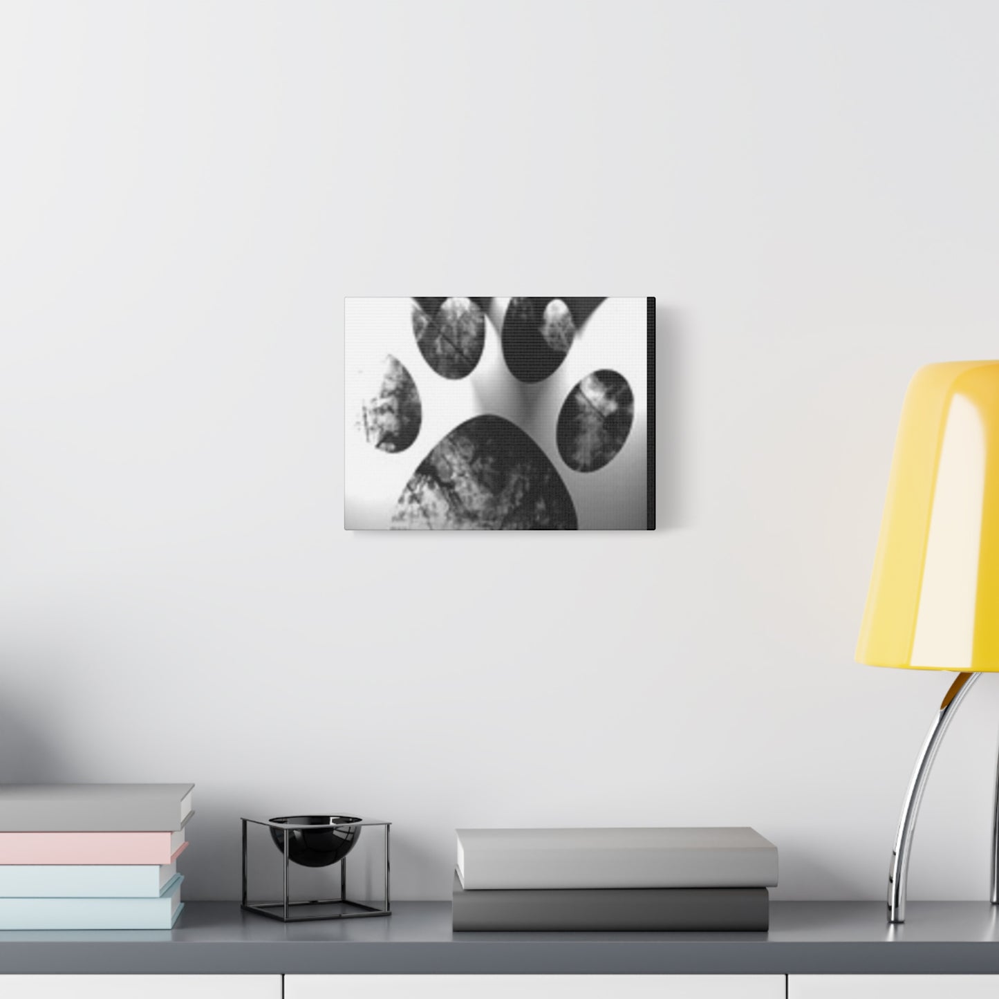 Black Paw Print Canvas Art - Modern Animal Decor for Pet Lovers
