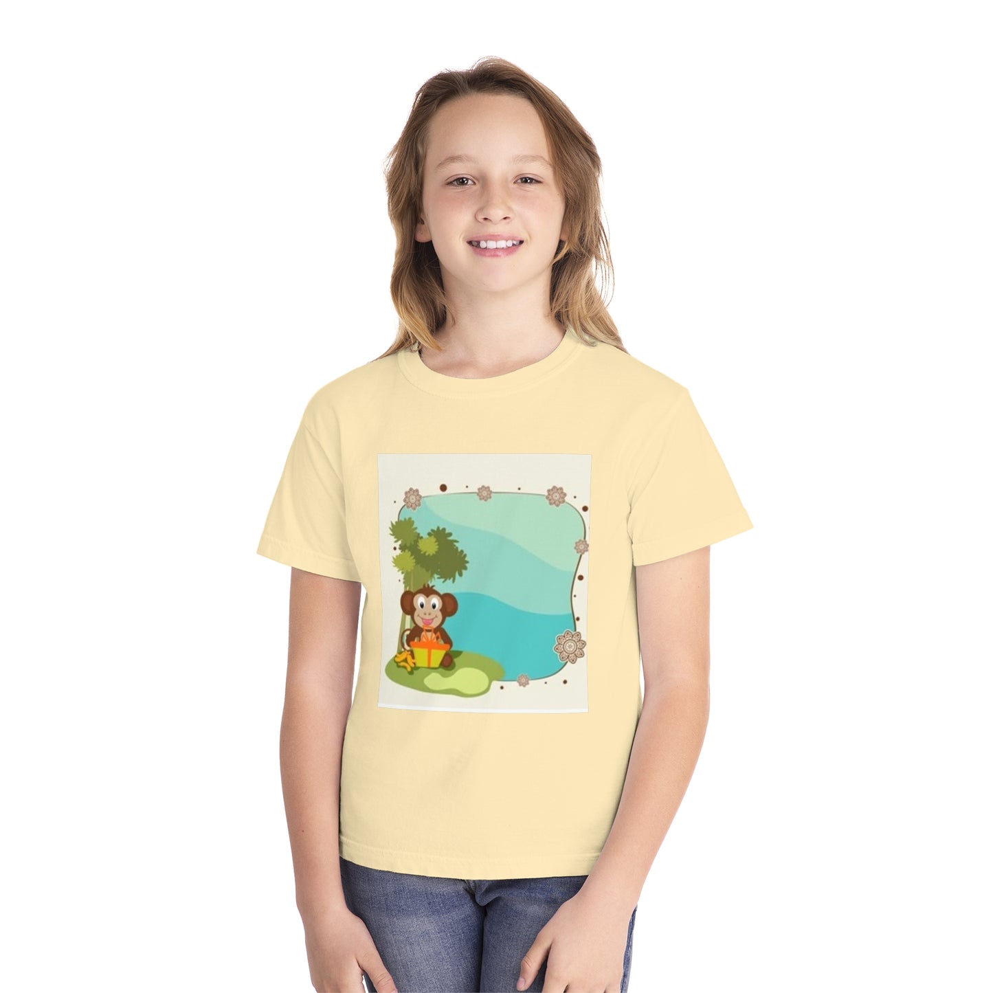 Cute Monkey Youth Midweight Tee - Perfect for Playful Days