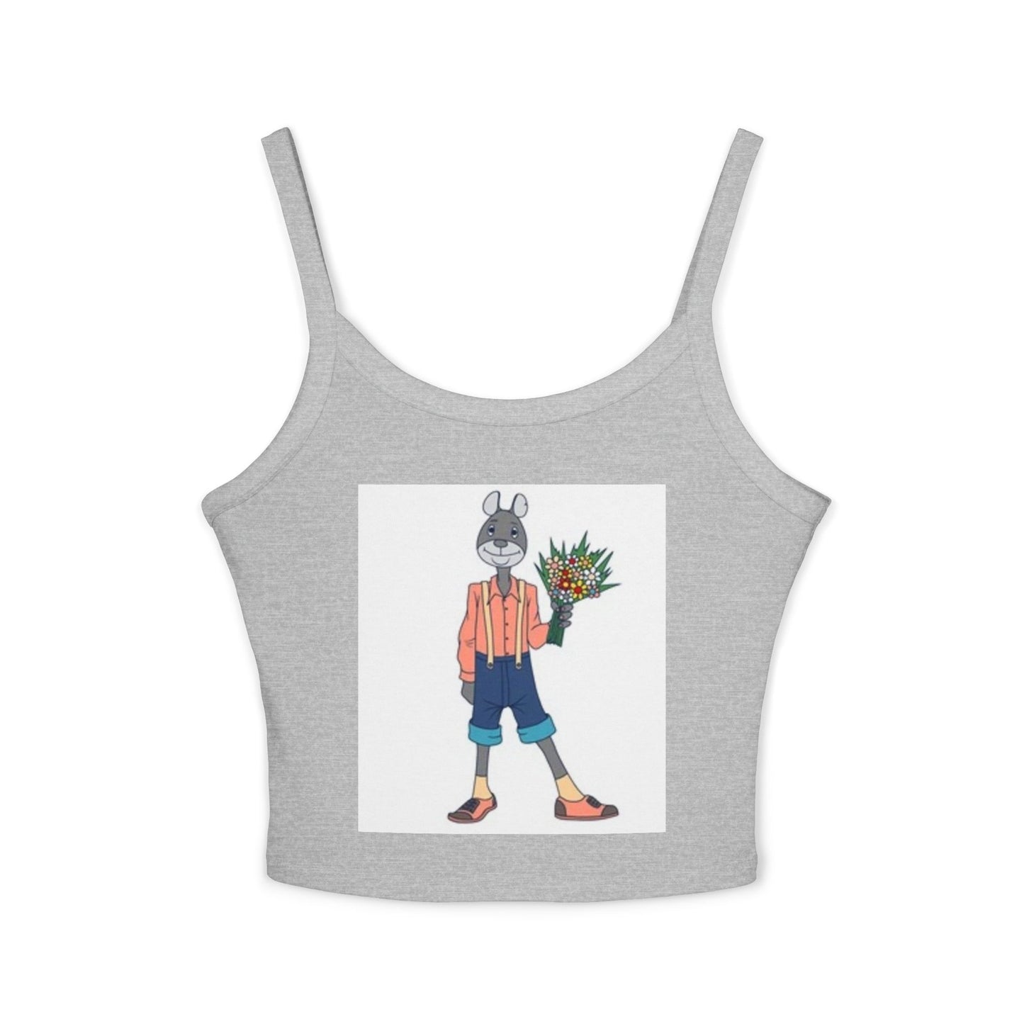 Whimsical Rabbit Floral Tank Top for Women
