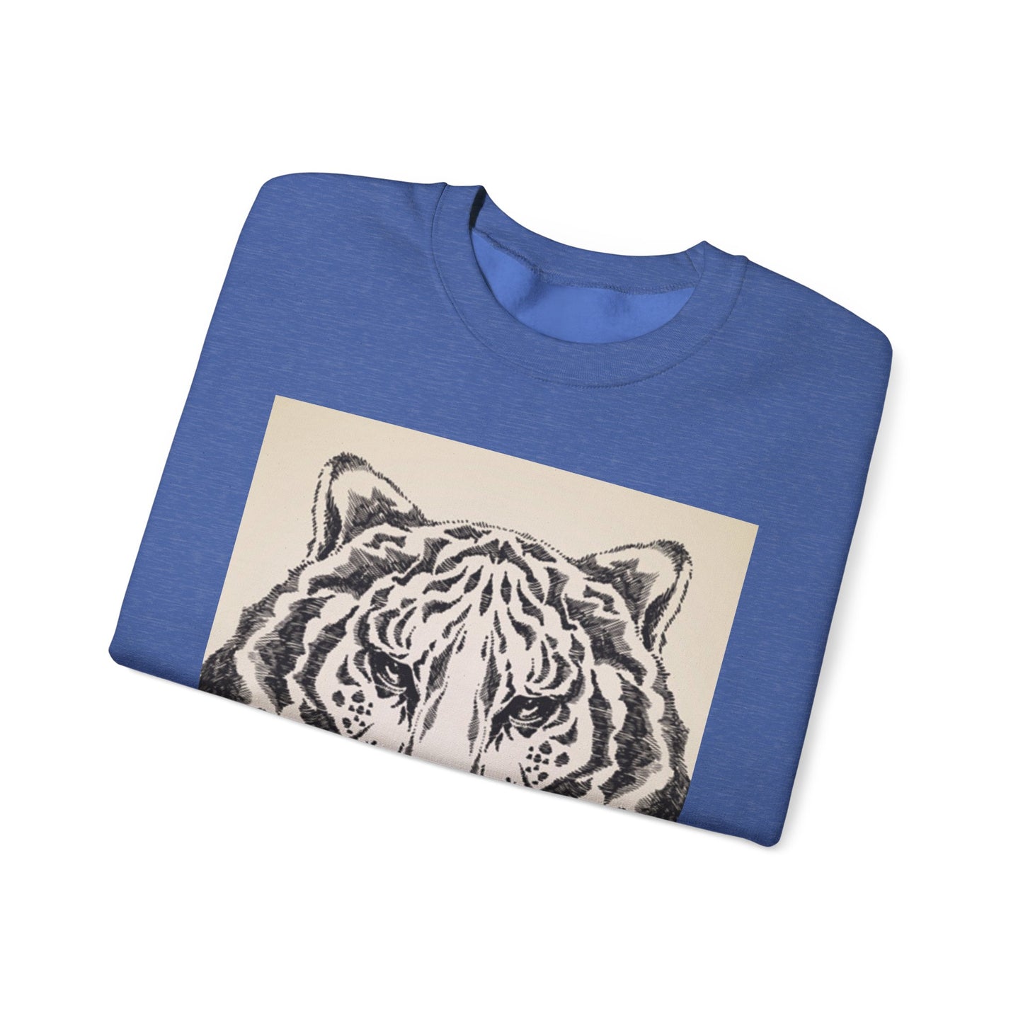 Artistic Tiger Print Crewneck Sweatshirt – Unisex Heavy Blend