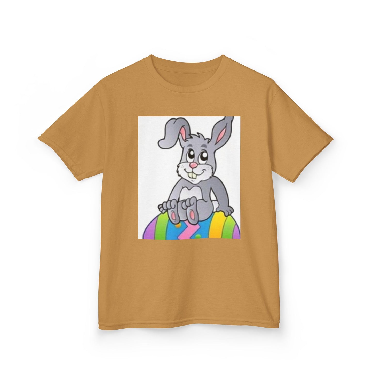 Colorful Bunny Kids Heavy Cotton Tee - Fun Spring T-Shirt for Easter Celebrations