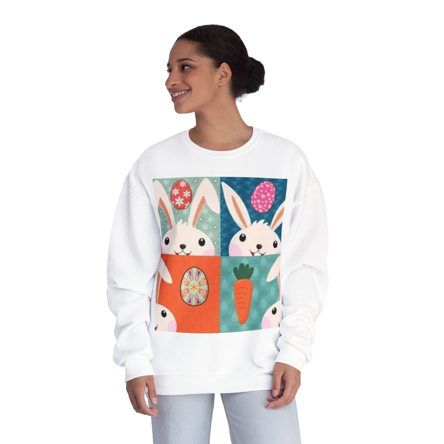 Cute Easter Bunny Sweatshirt - Unisex Crewneck for Spring Celebrations