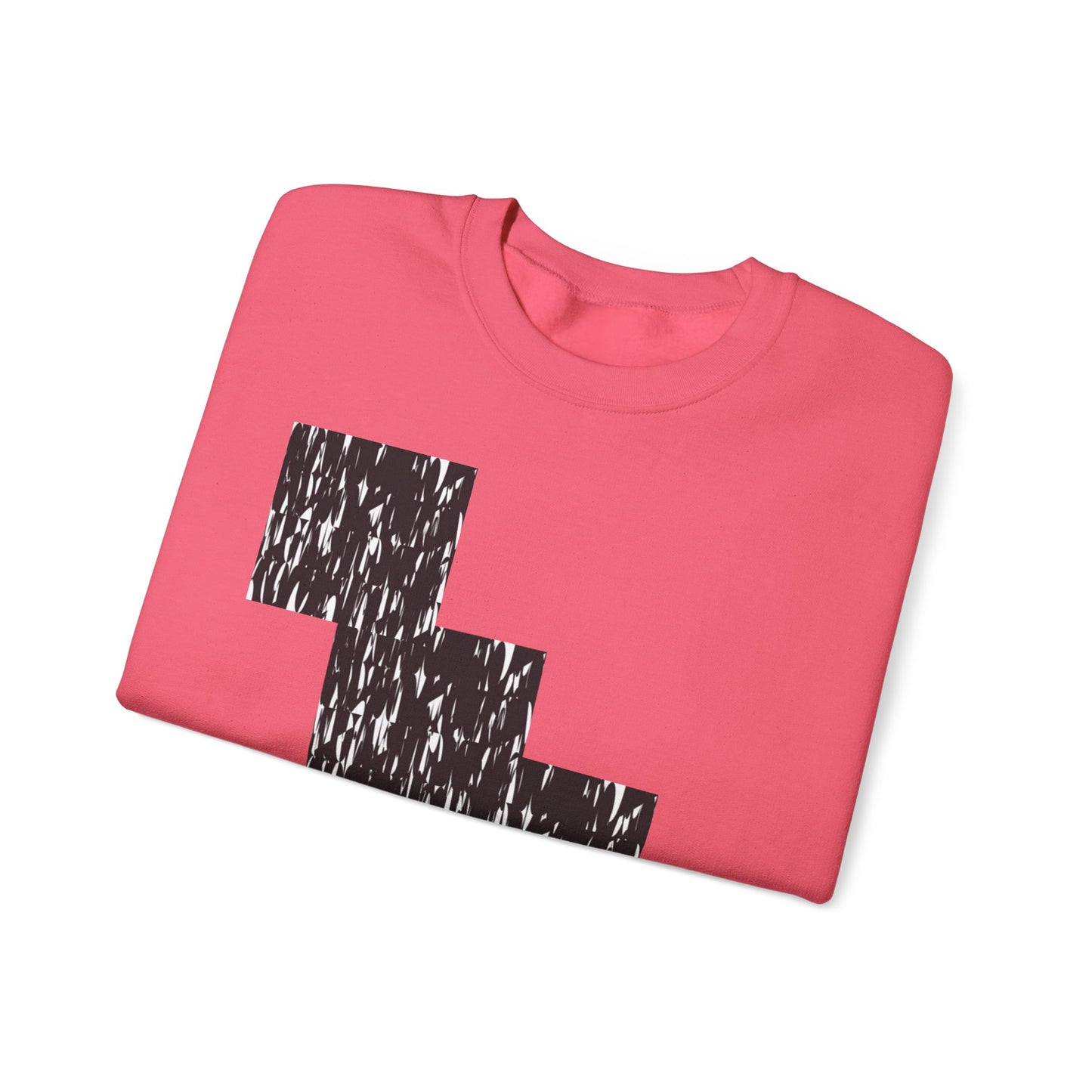 Trendy Graphic Crewneck Sweatshirt | Modern Abstract Black & White Design