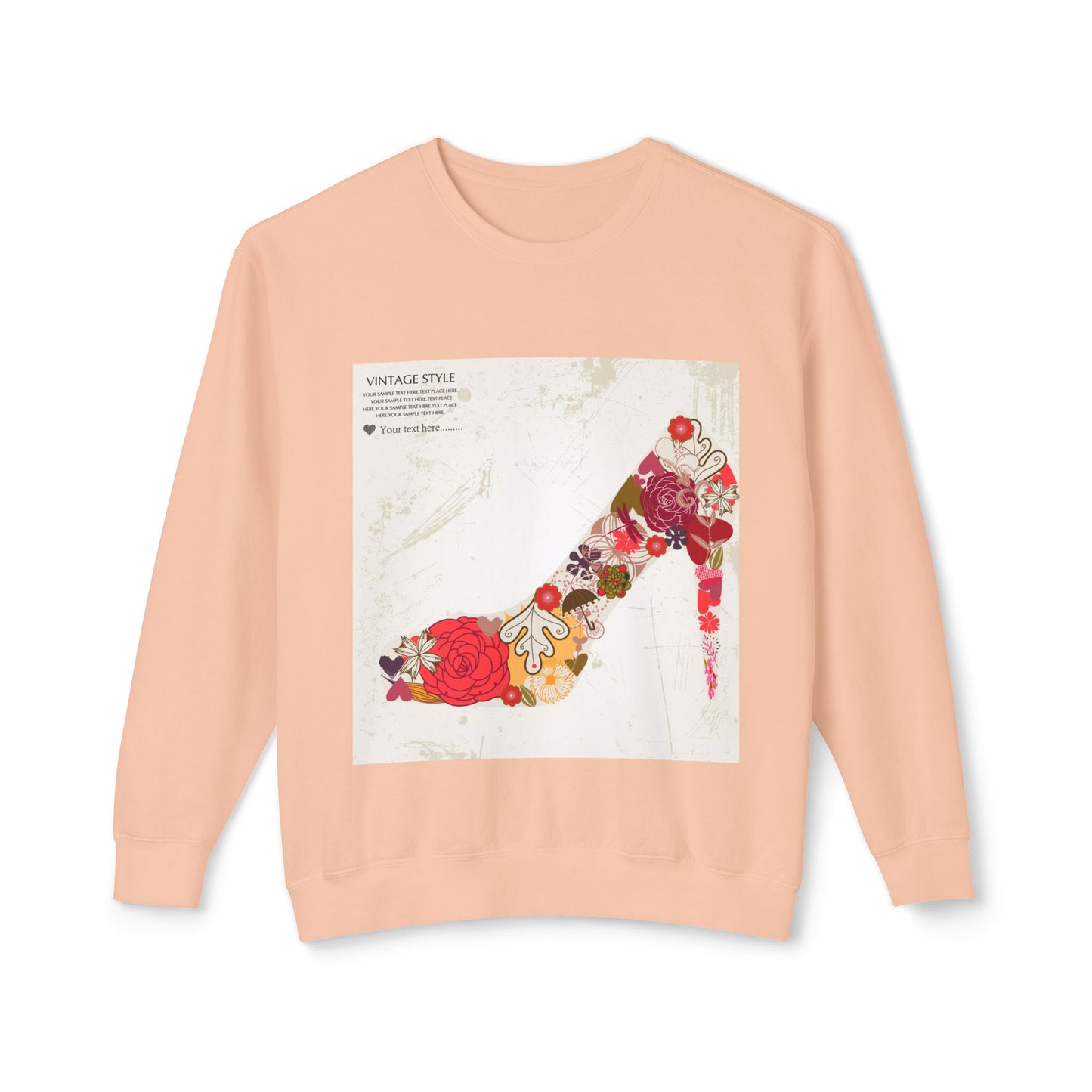 Vintage Floral High Heel Unisex Crewneck Sweatshirt | Stylish & Comfortable
