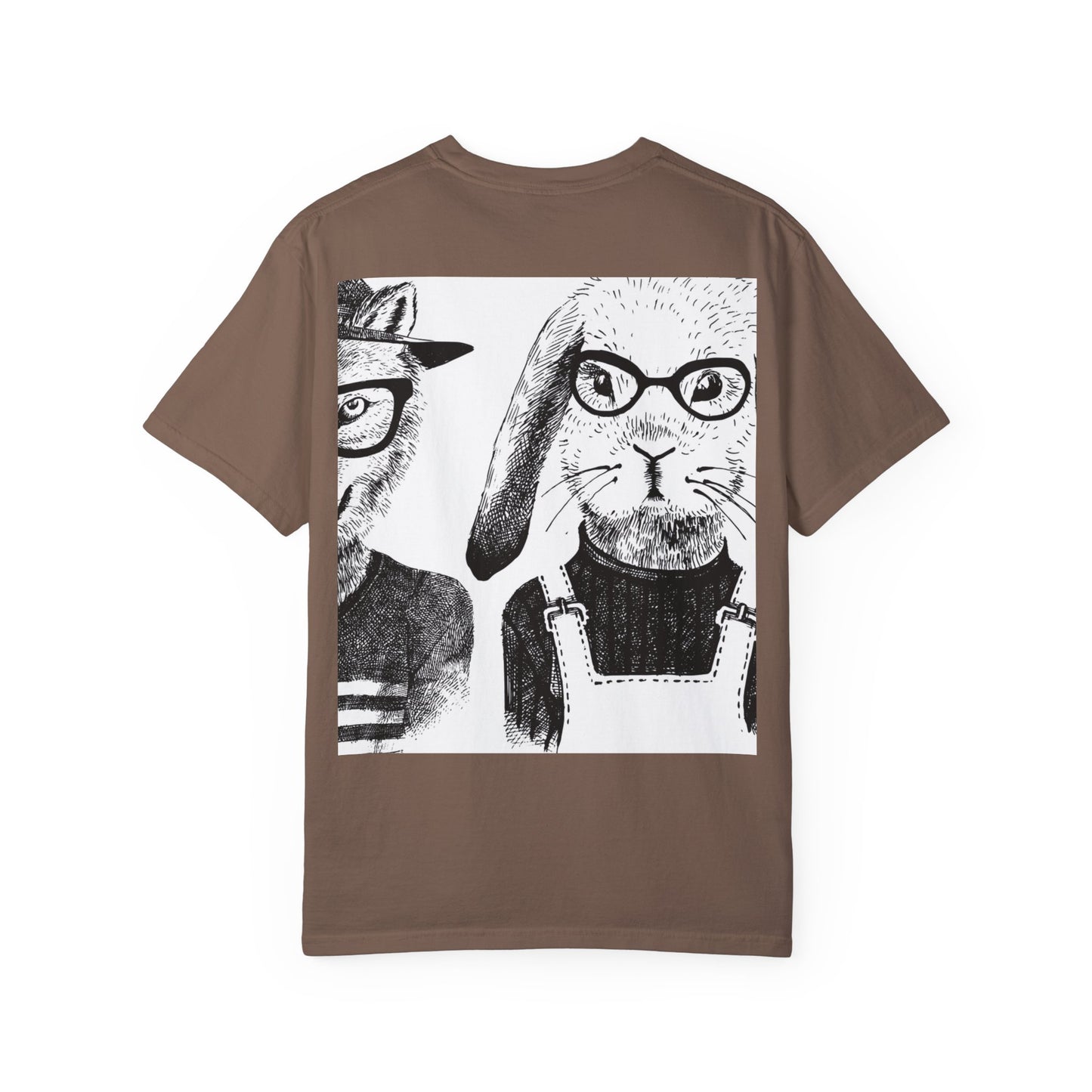 Whimsical Animal Friends T-Shirt - Stylish Panda & Wolf Design