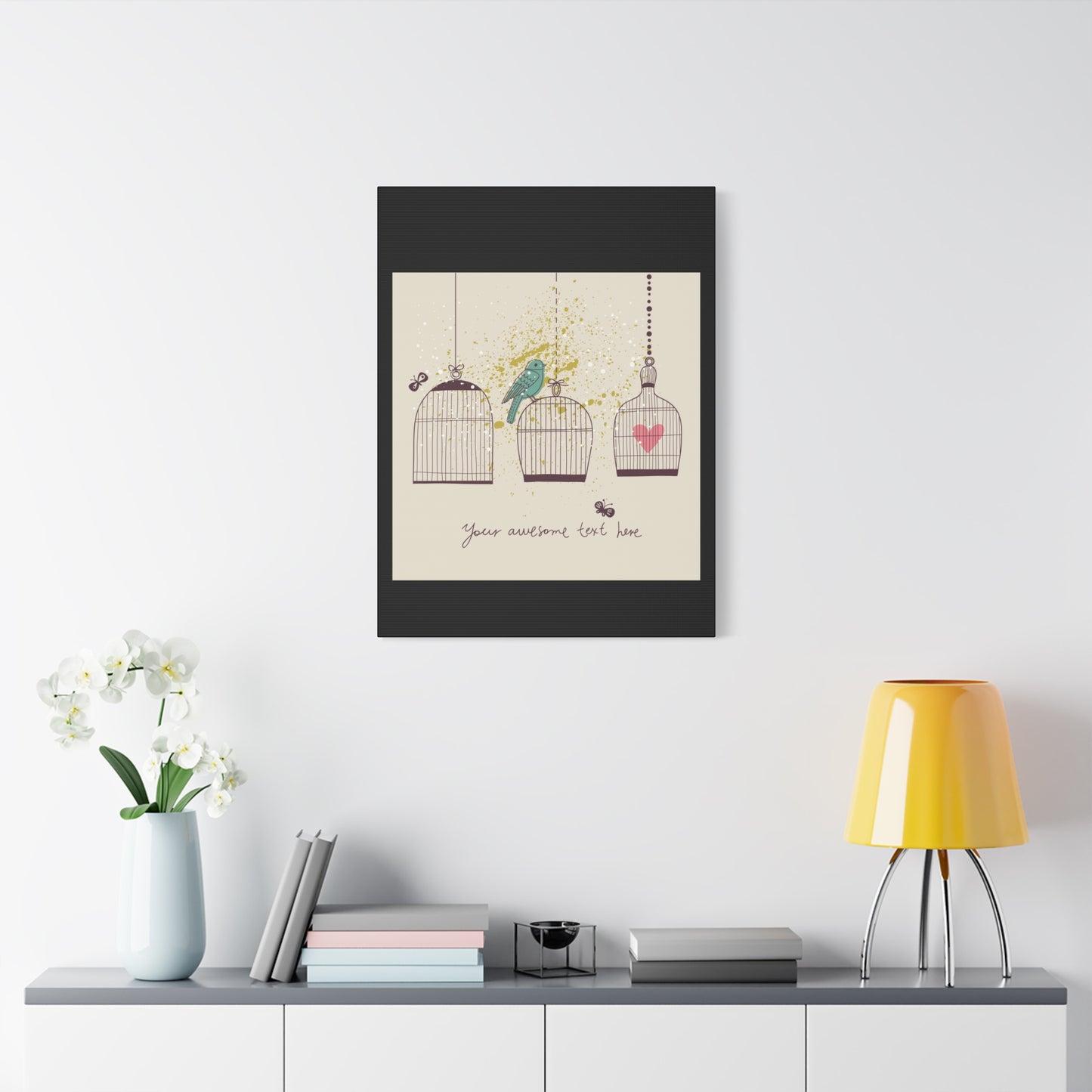 Whimsical Birdcage Canvas Wall Art - Personalized Home Decor