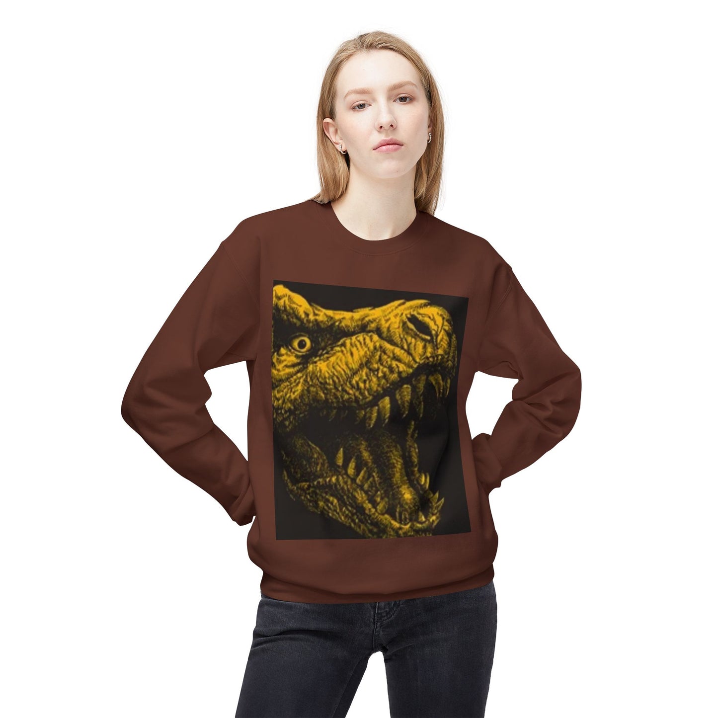 Unisex Dinosaur Graphic Sweatshirt - Cozy Midweight Crewneck