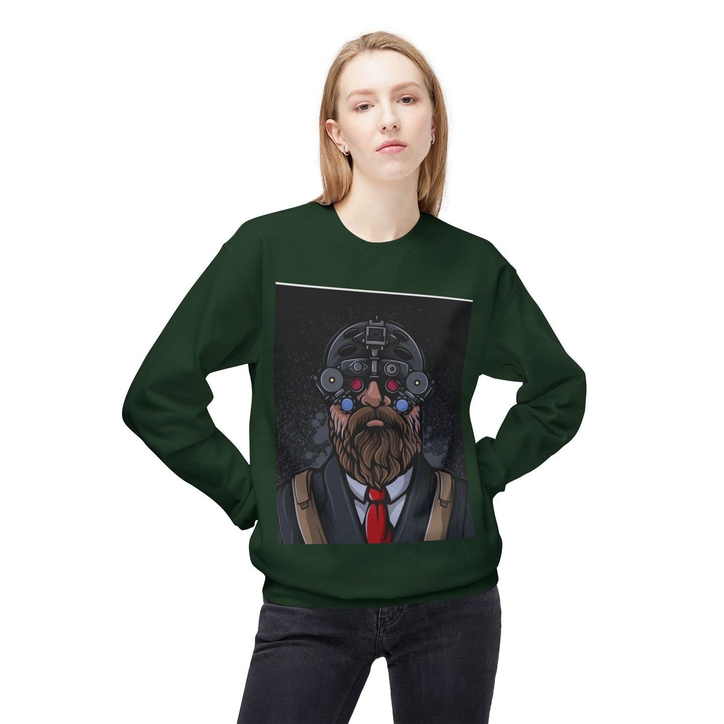 Bearded Tech Enthusiast Crewneck Sweatshirt