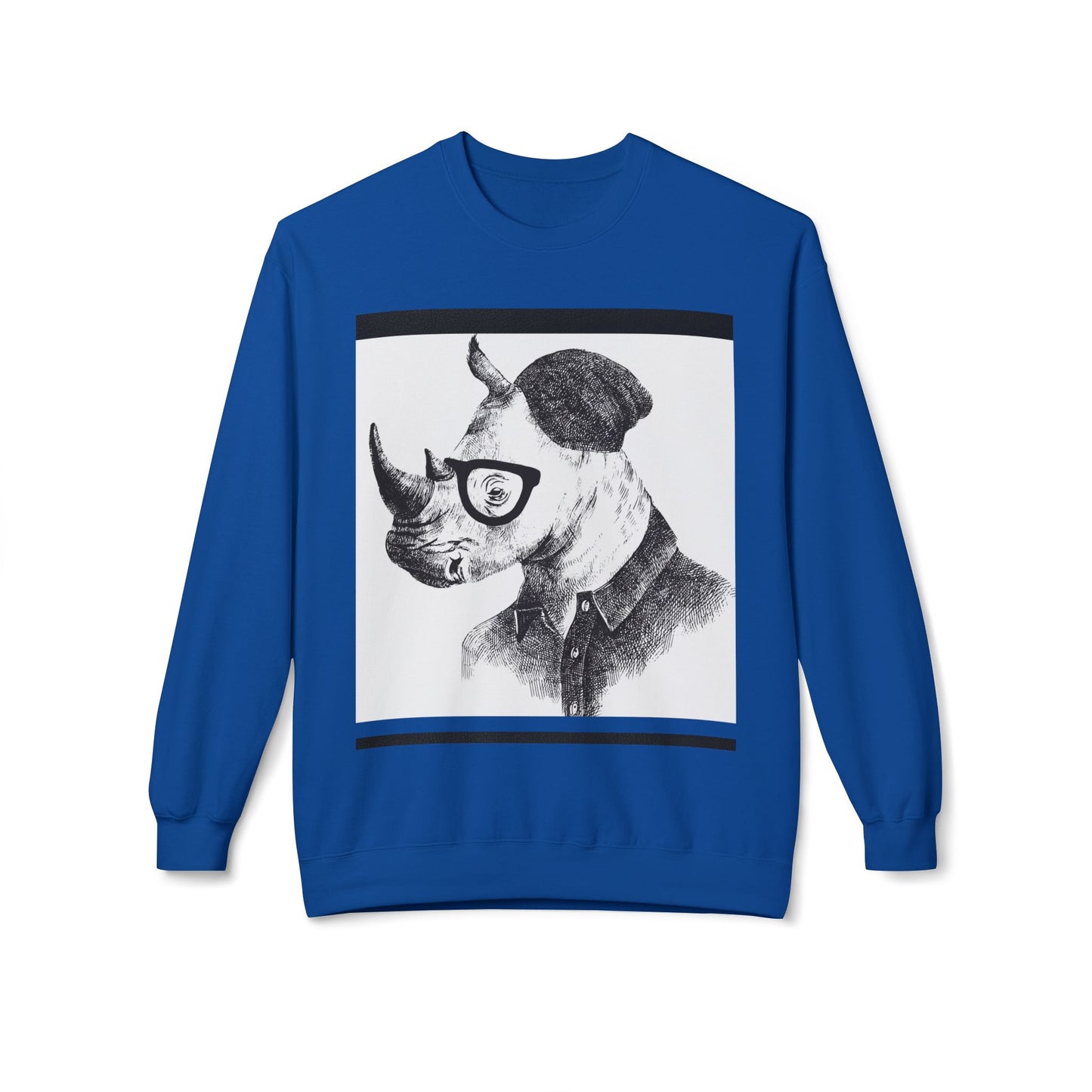 Cool Rhino and Sneakers Fleece Sweatshirt for Trendsetters