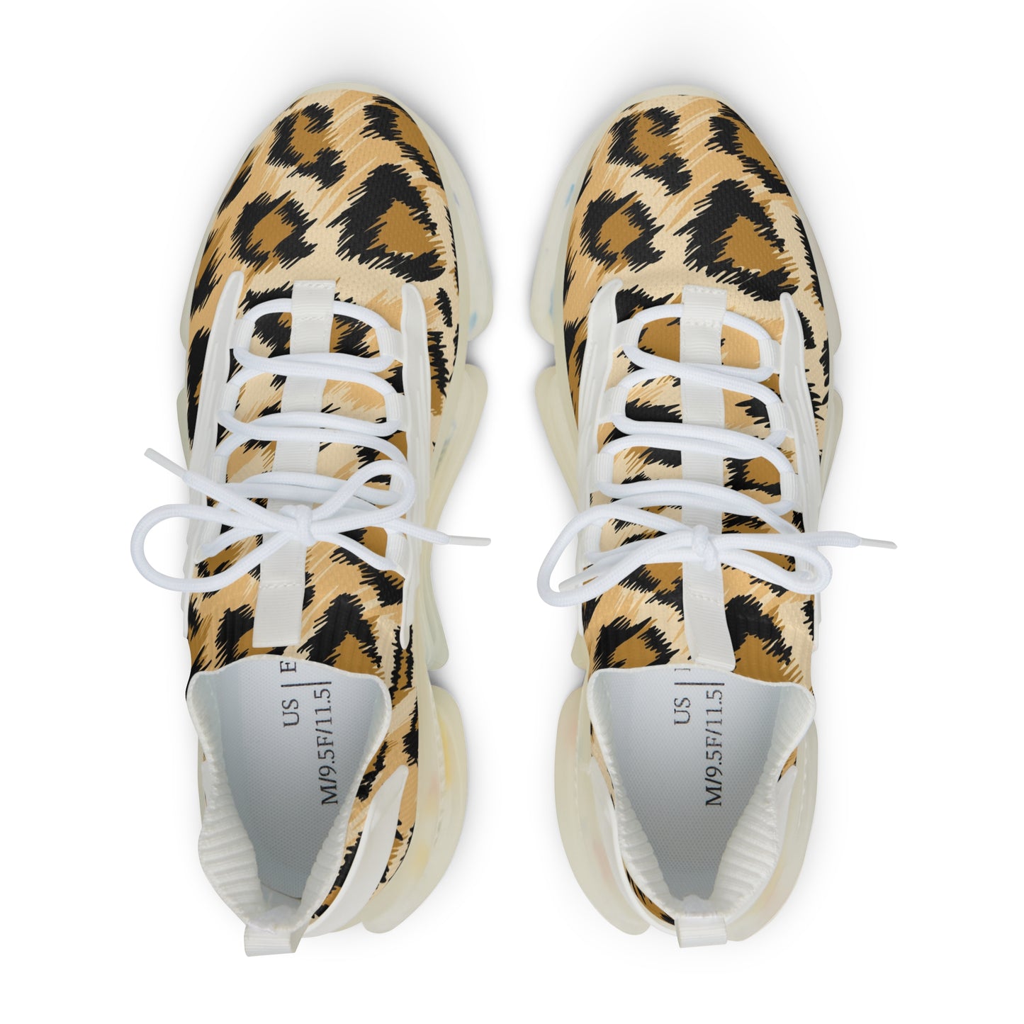 Stylish Men's Mesh Sneakers - Leopard Print Athletic Shoes