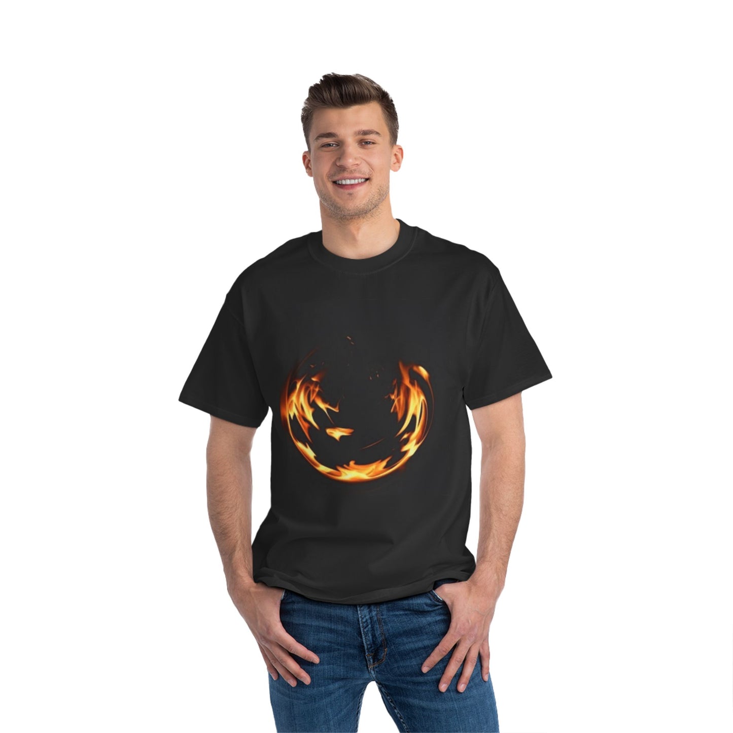 Flame Design Beefy-T® Short-Sleeve T-Shirt | Fire Graphic Tee for Casual Style