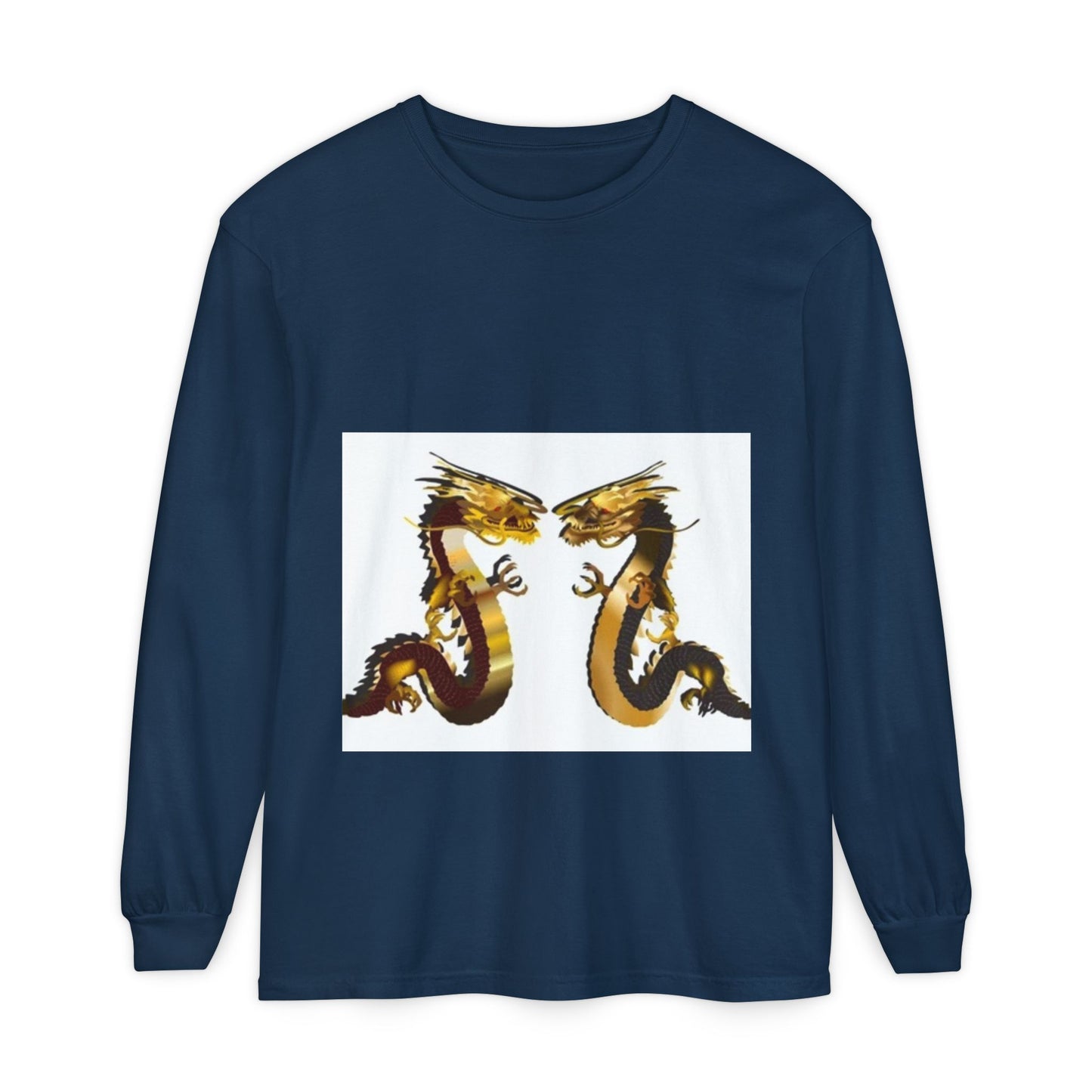 Dragon Duel Unisex Long Sleeve T-Shirt - Garment-Dyed Art Tee