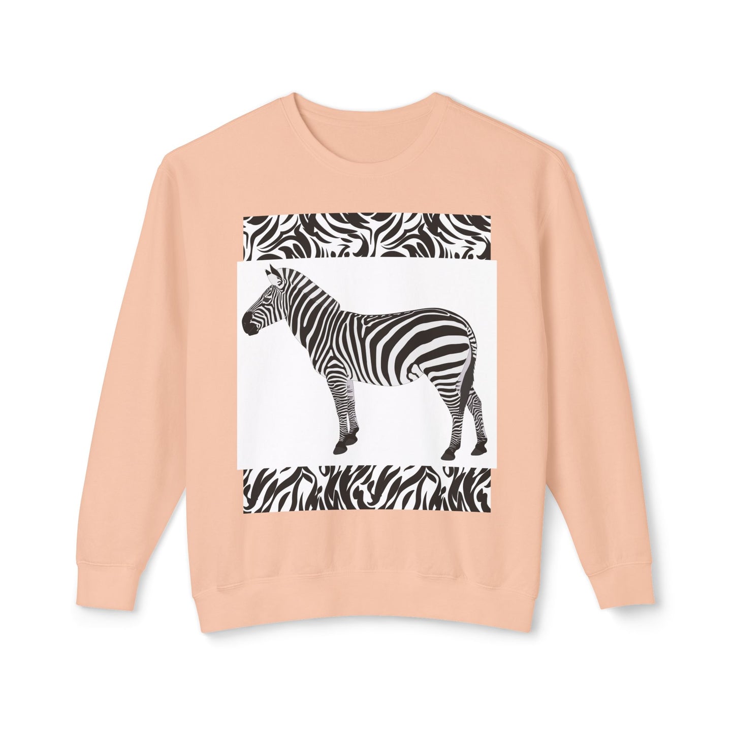 Zebra Print Unisex Lightweight Crewneck Sweatshirt - Chic & Stylish Casual Wear