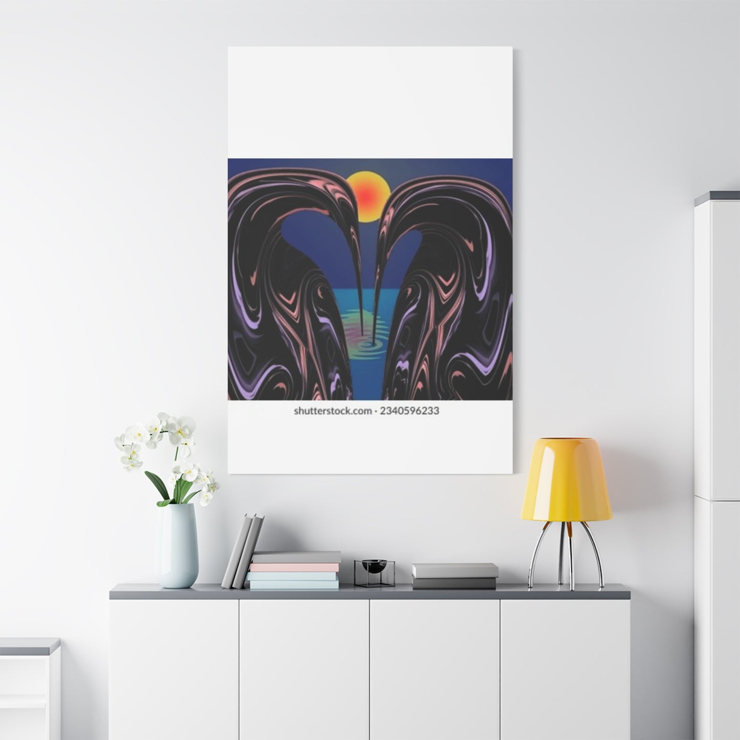 Romantic Abstract Canvas Art - Heart-Shaped Design for Home Decor