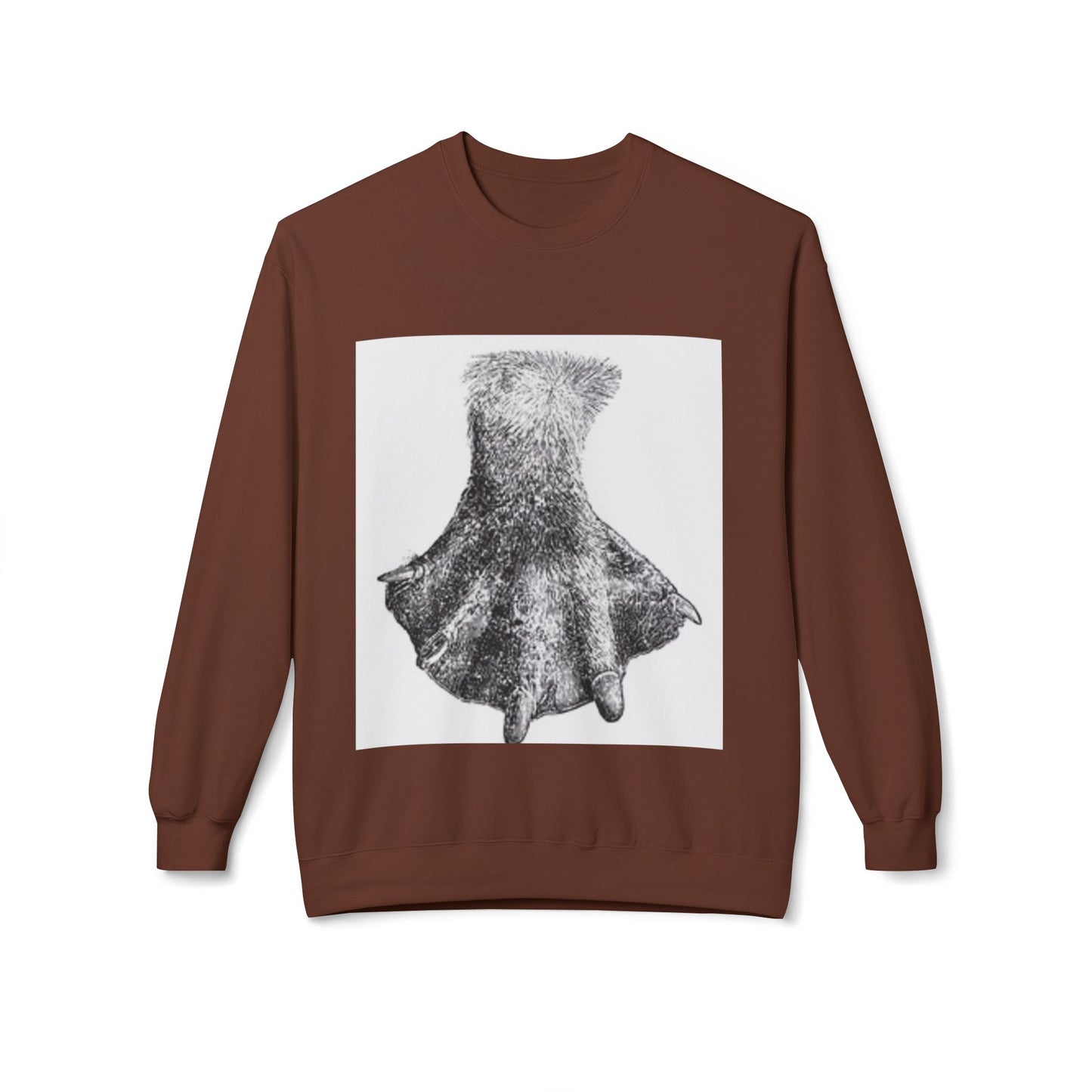 Artistic Fleece Crewneck Sweatshirt with Unique Dress Design