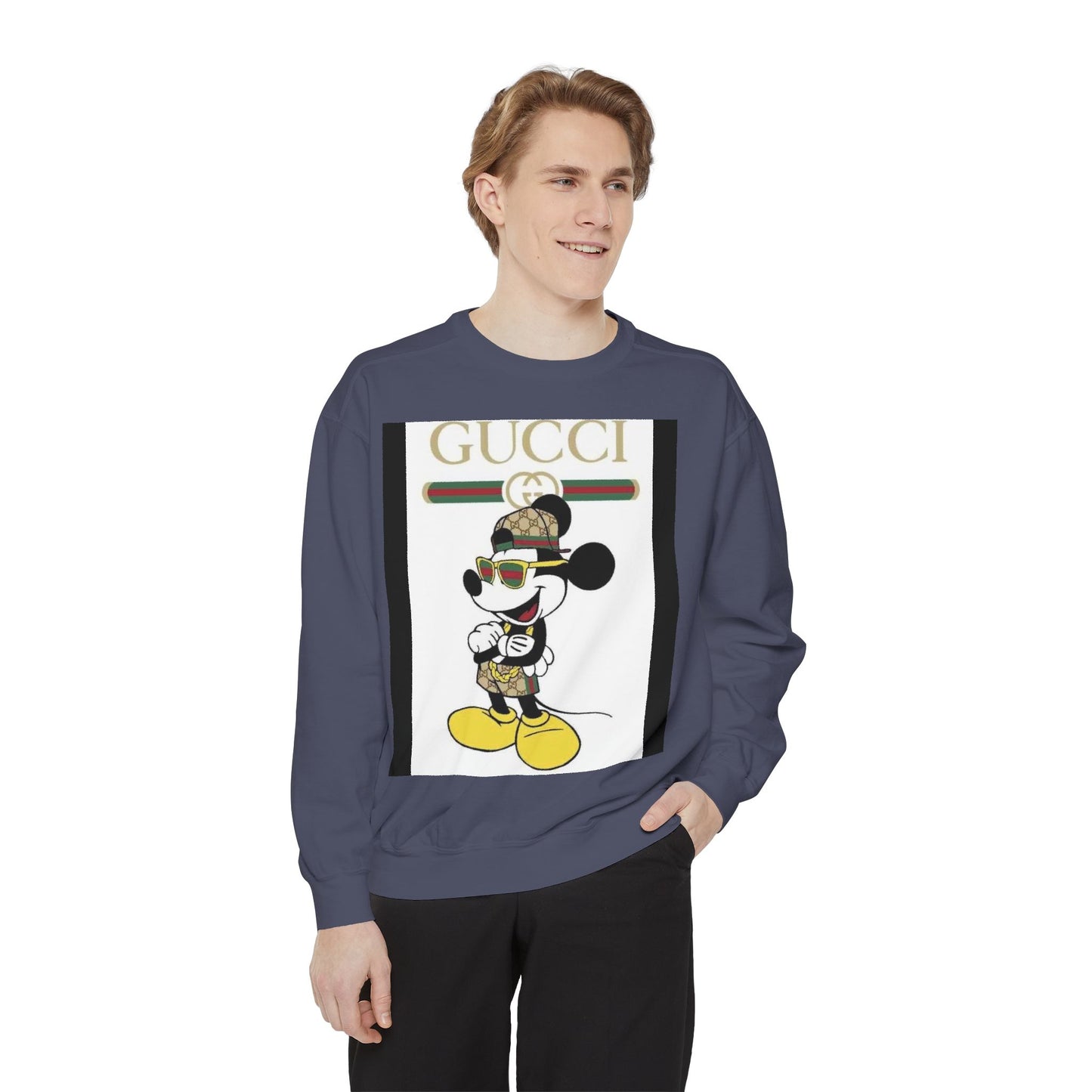 Mickey Mouse Gucci Streetwear Sweatshirt - Unisex Garment-Dyed