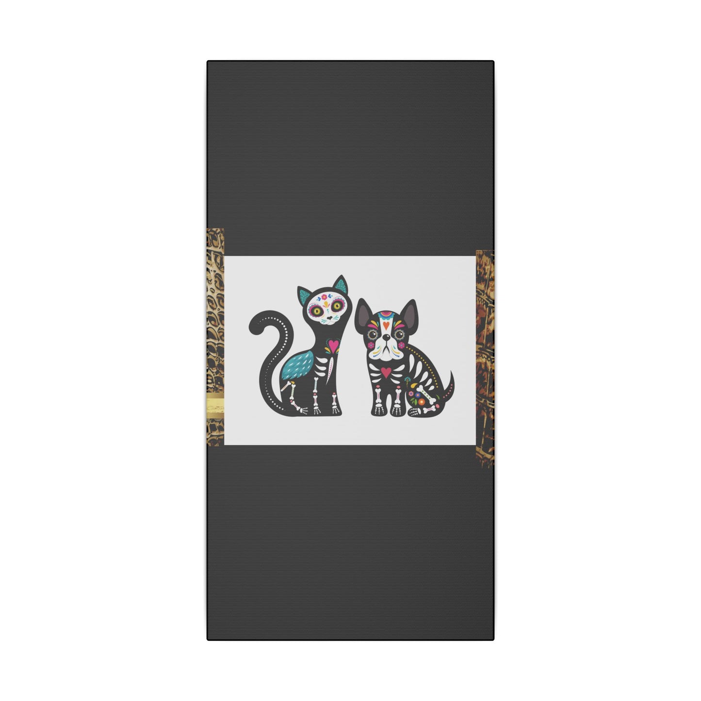 Day of the Dead Pet Canvas Art - Colorful Cat and Dog Wall Decor