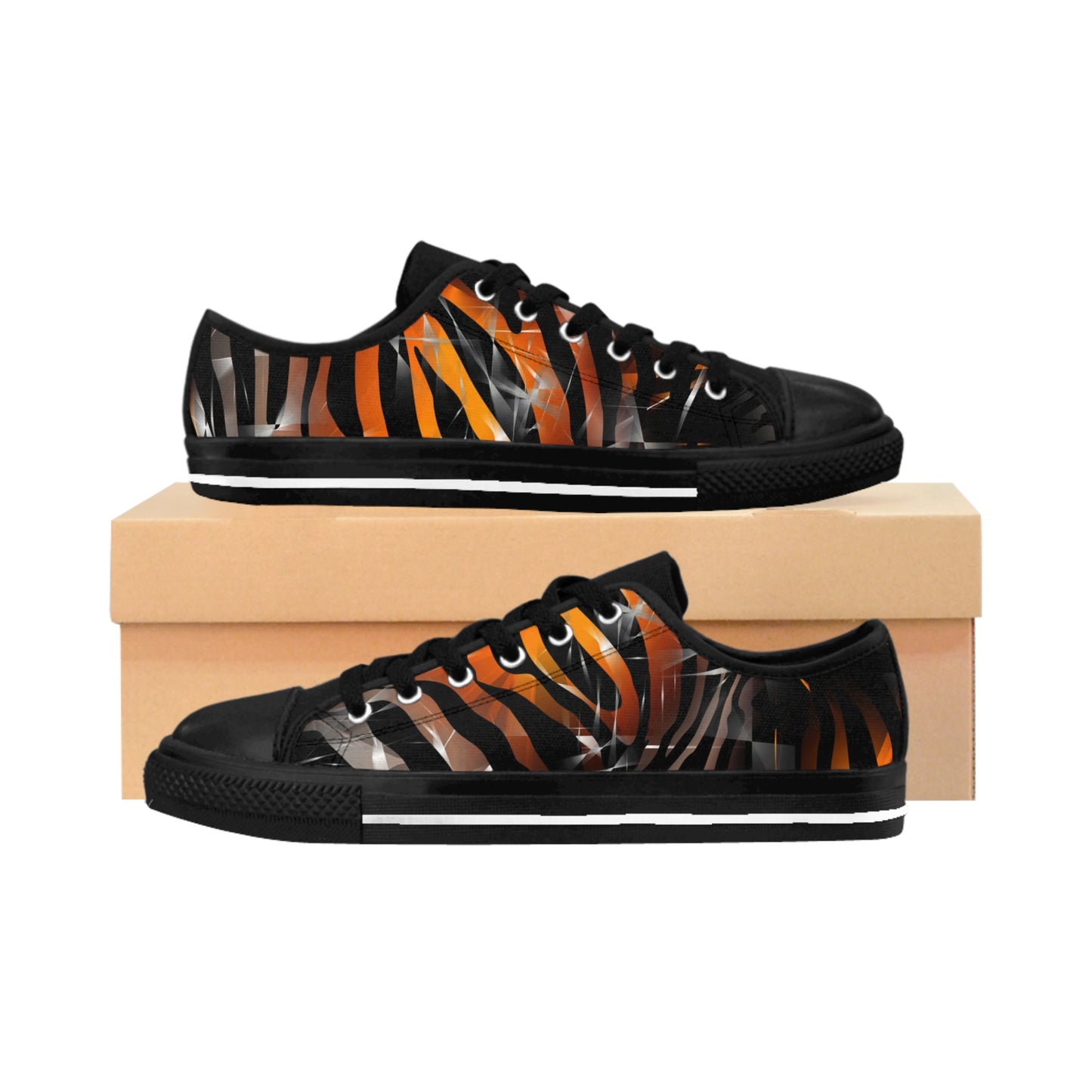 Stylish Men's Sneakers with Bold Tiger Stripes Design
