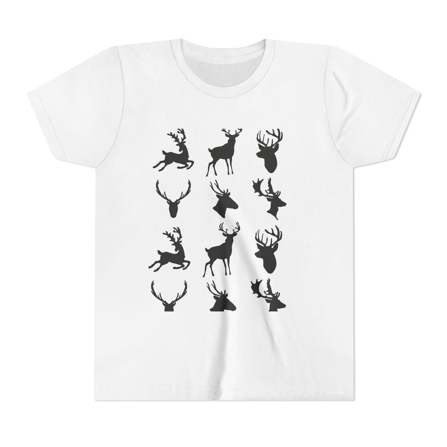 Youth Short Sleeve Tee - Stylish Reindeer Silhouettes for Winter Celebrations