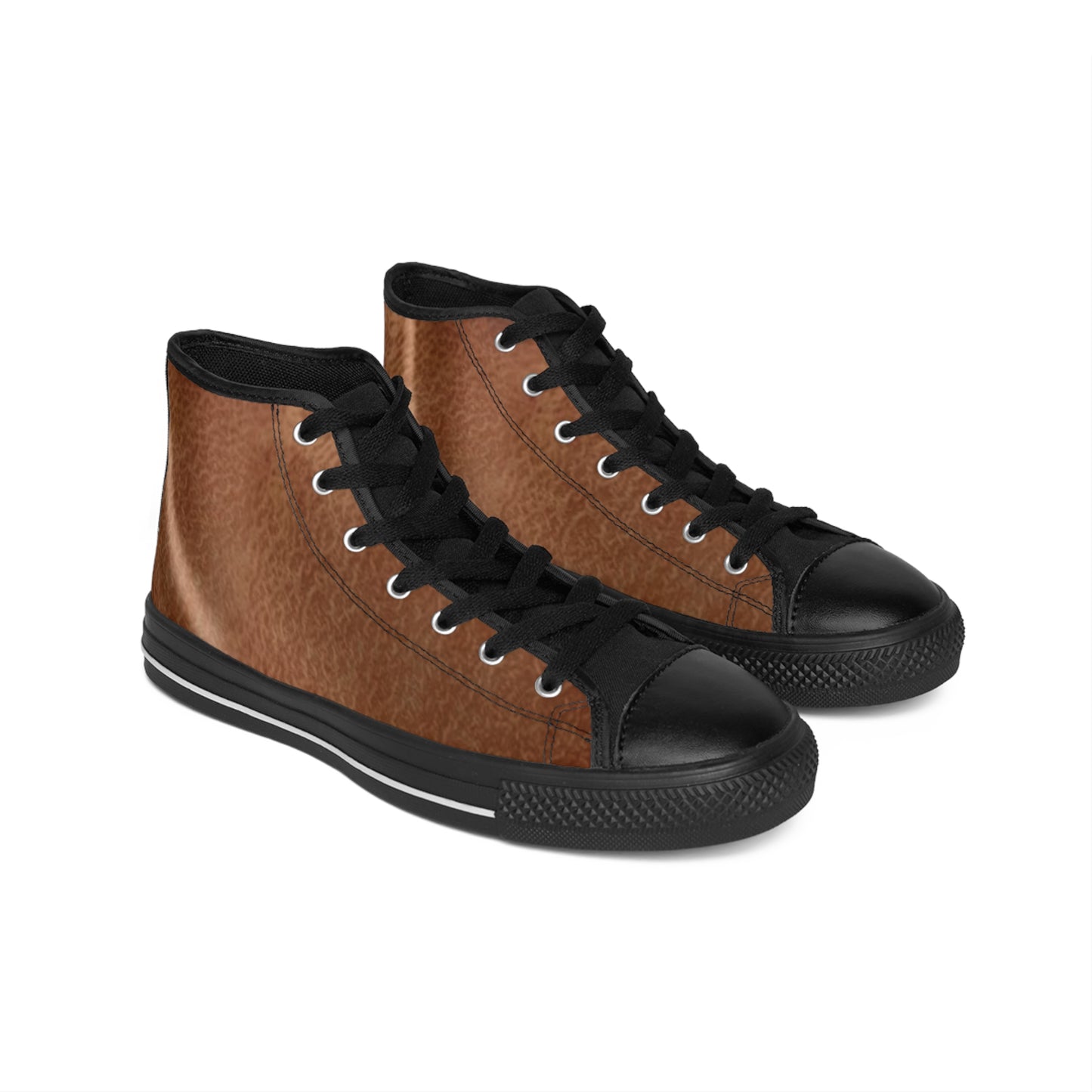 Men's Classic High-Top Sneakers - Stylish Brown Leather Design
