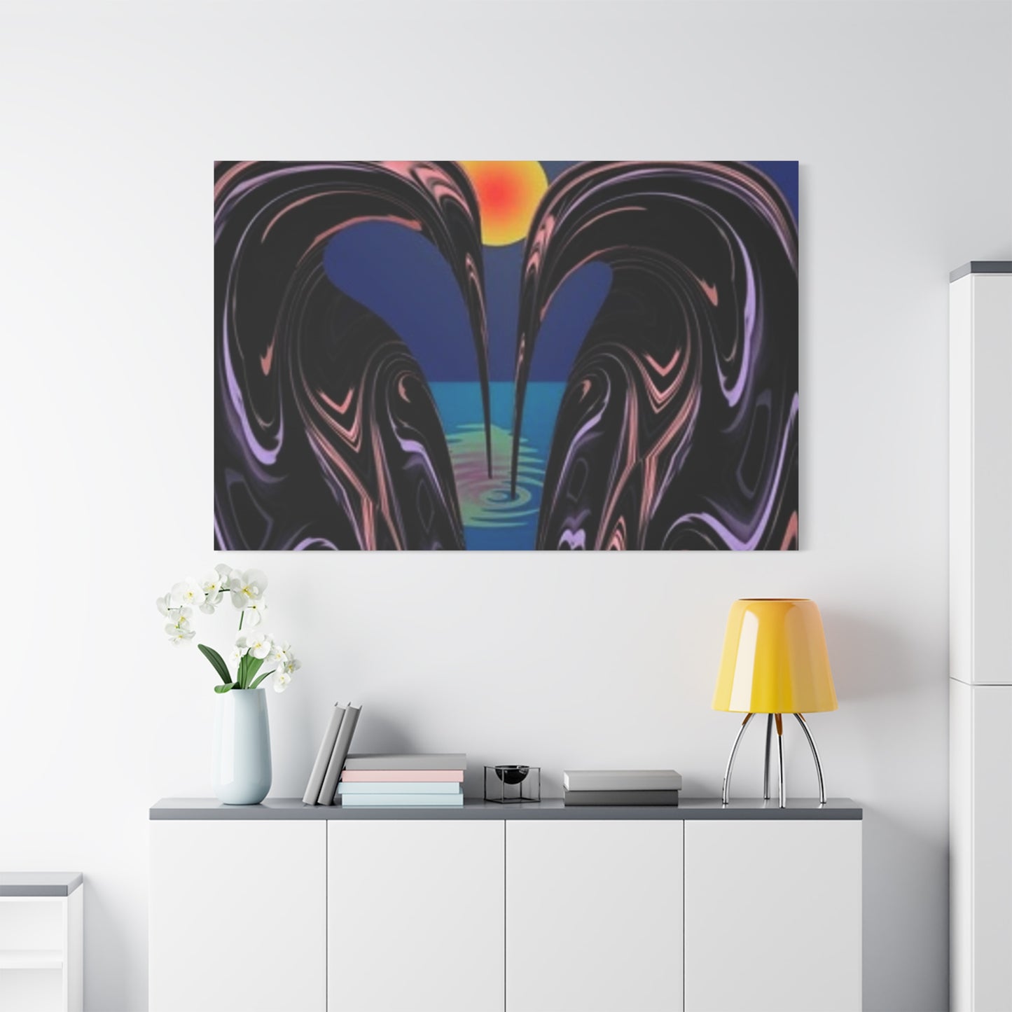 Romantic Abstract Canvas Art - Heart-Shaped Design for Home Decor