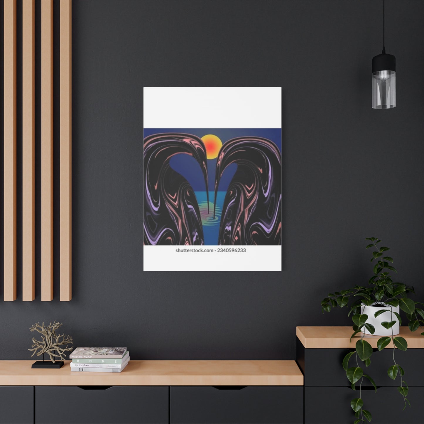 Romantic Abstract Canvas Art - Heart-Shaped Design for Home Decor
