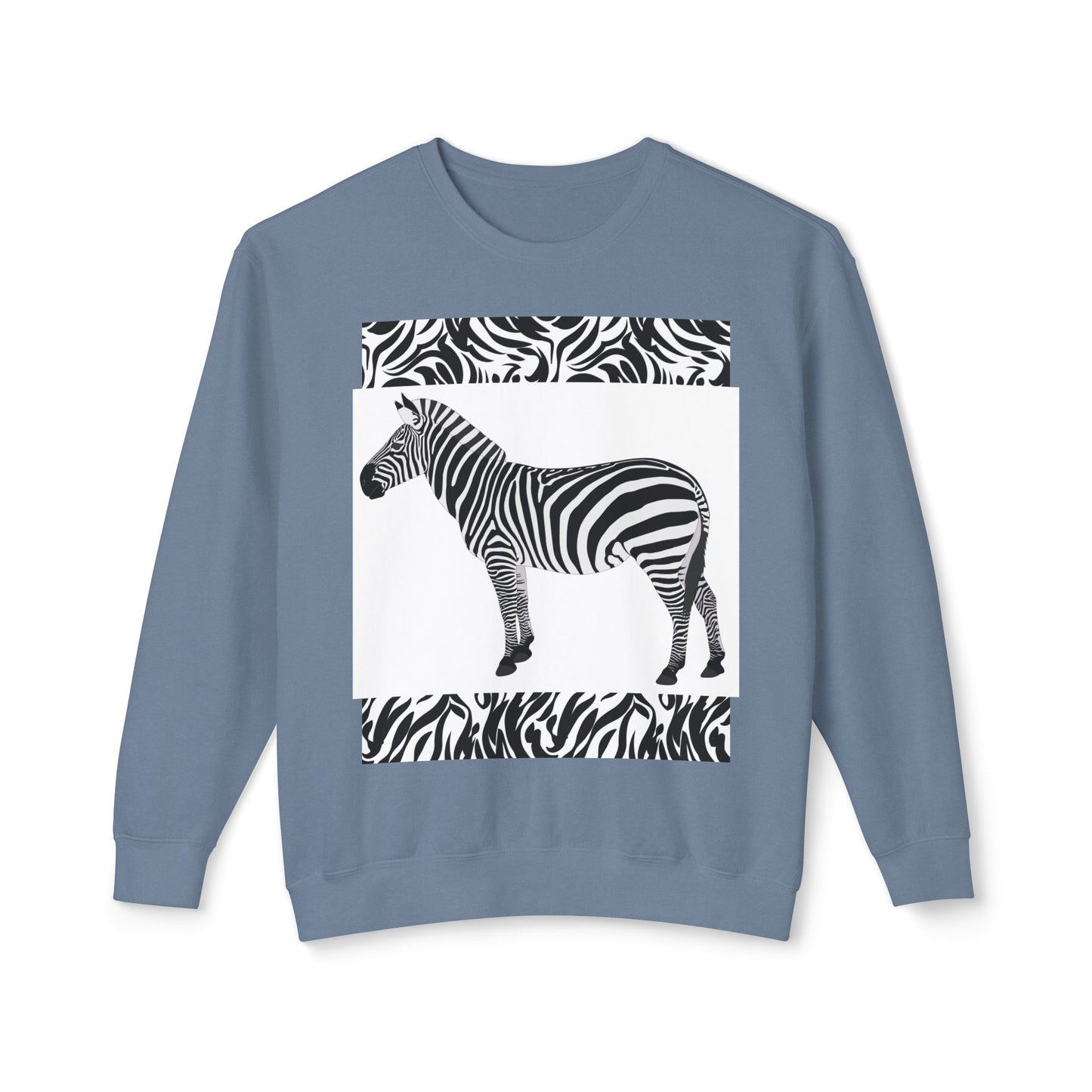 Zebra Print Unisex Lightweight Crewneck Sweatshirt - Chic & Stylish Casual Wear