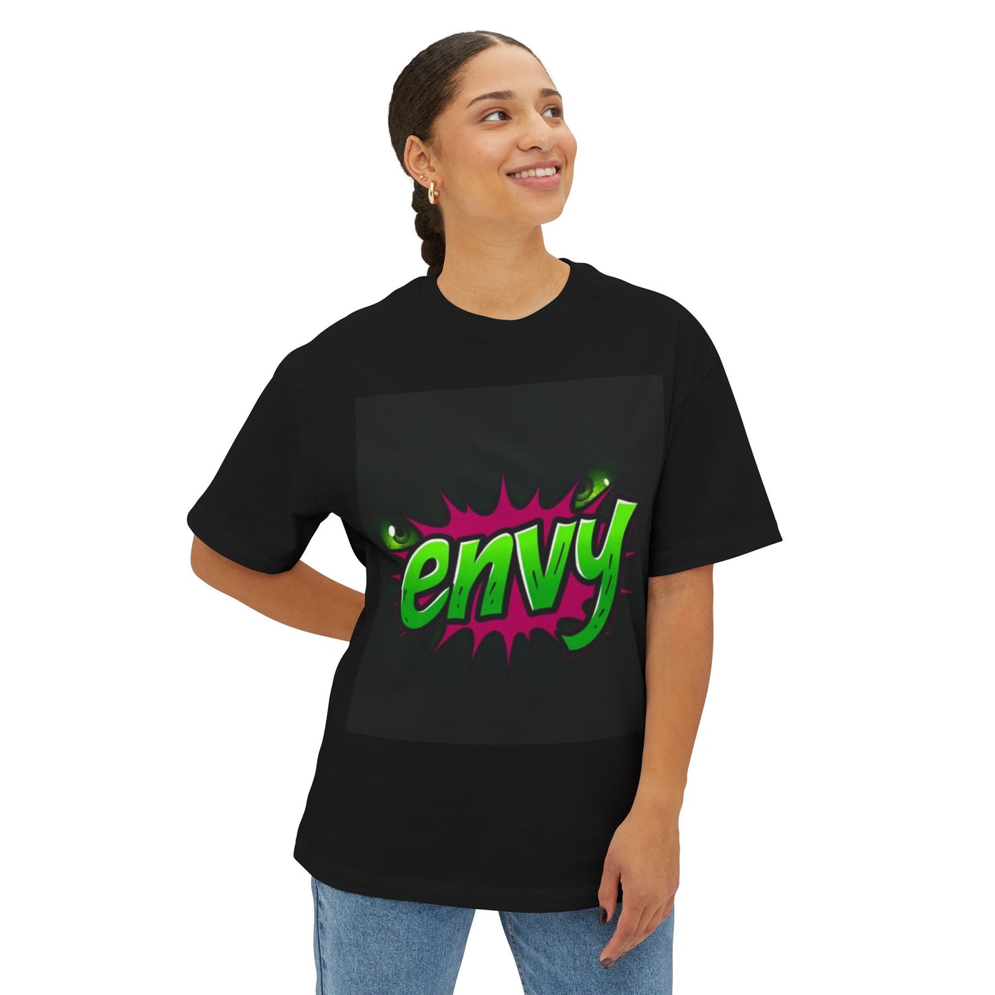 Envy Graphic Oversized Boxy Tee - Trendy Unisex Streetwear