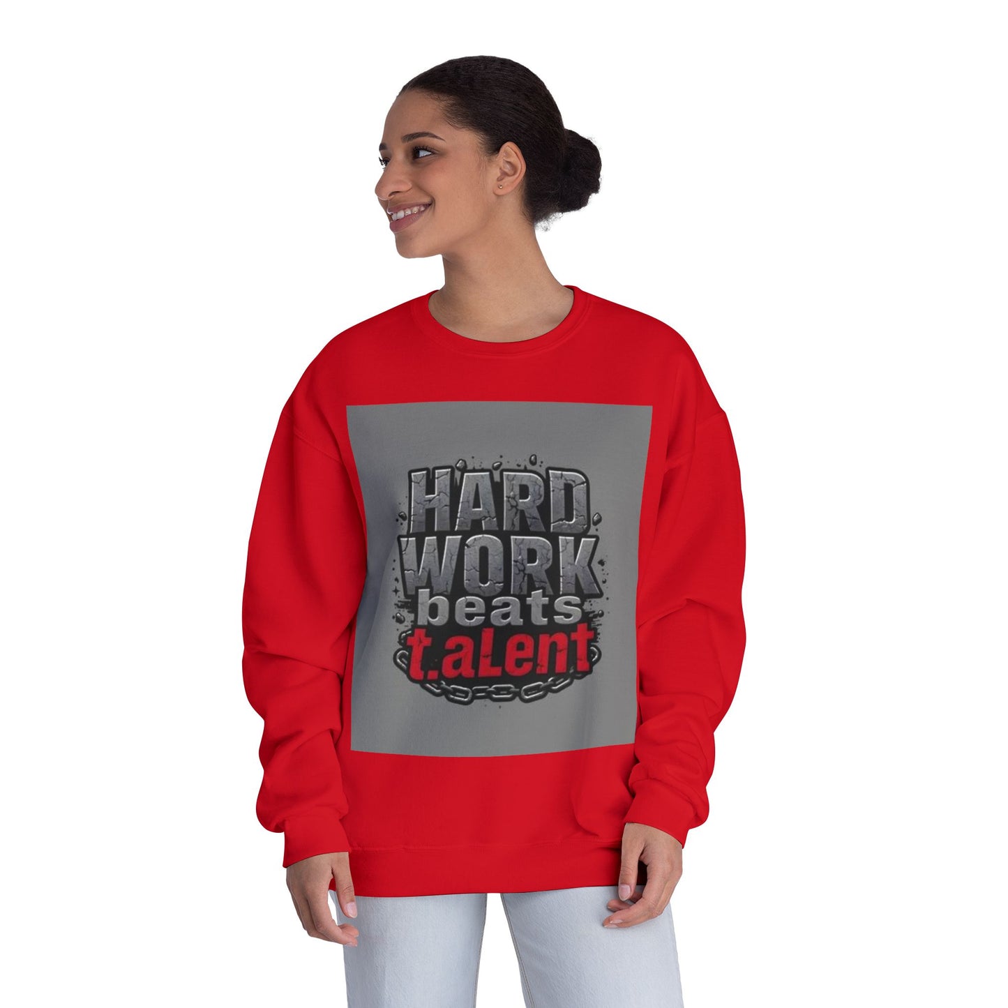Stylish Abstract Red & Black Crewneck Sweatshirt - Unisex Casual Wear