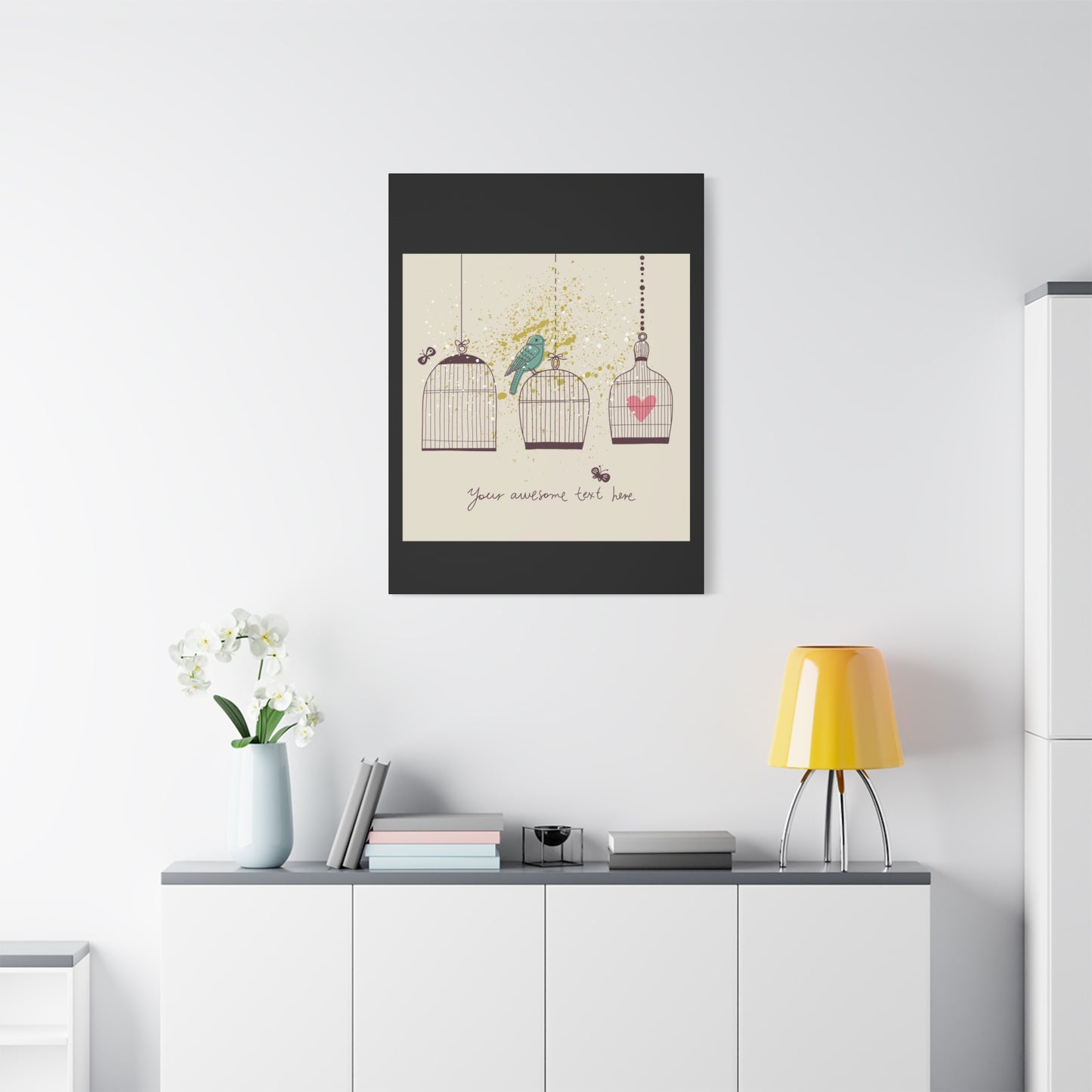Whimsical Birdcage Canvas Wall Art - Personalized Home Decor