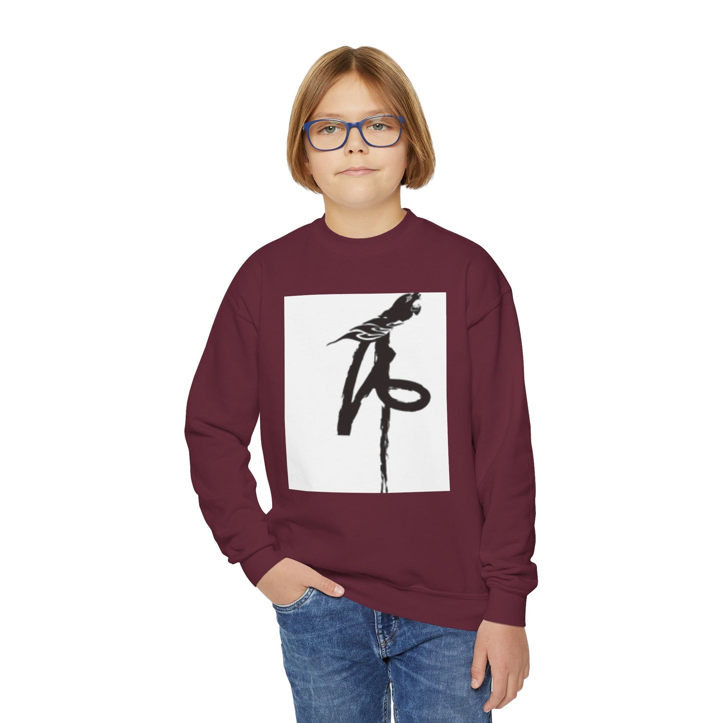 Youth Crewneck Sweatshirt with Parrot Design - Comfortable & Stylish for All Occasions