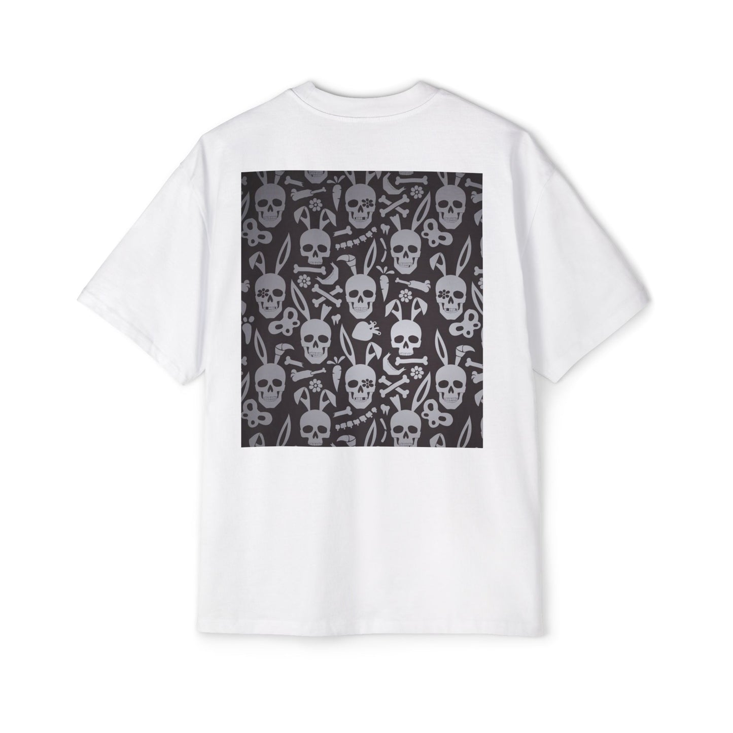 Men's Heavy Oversized Tee - Bold Eagle and Skull Print