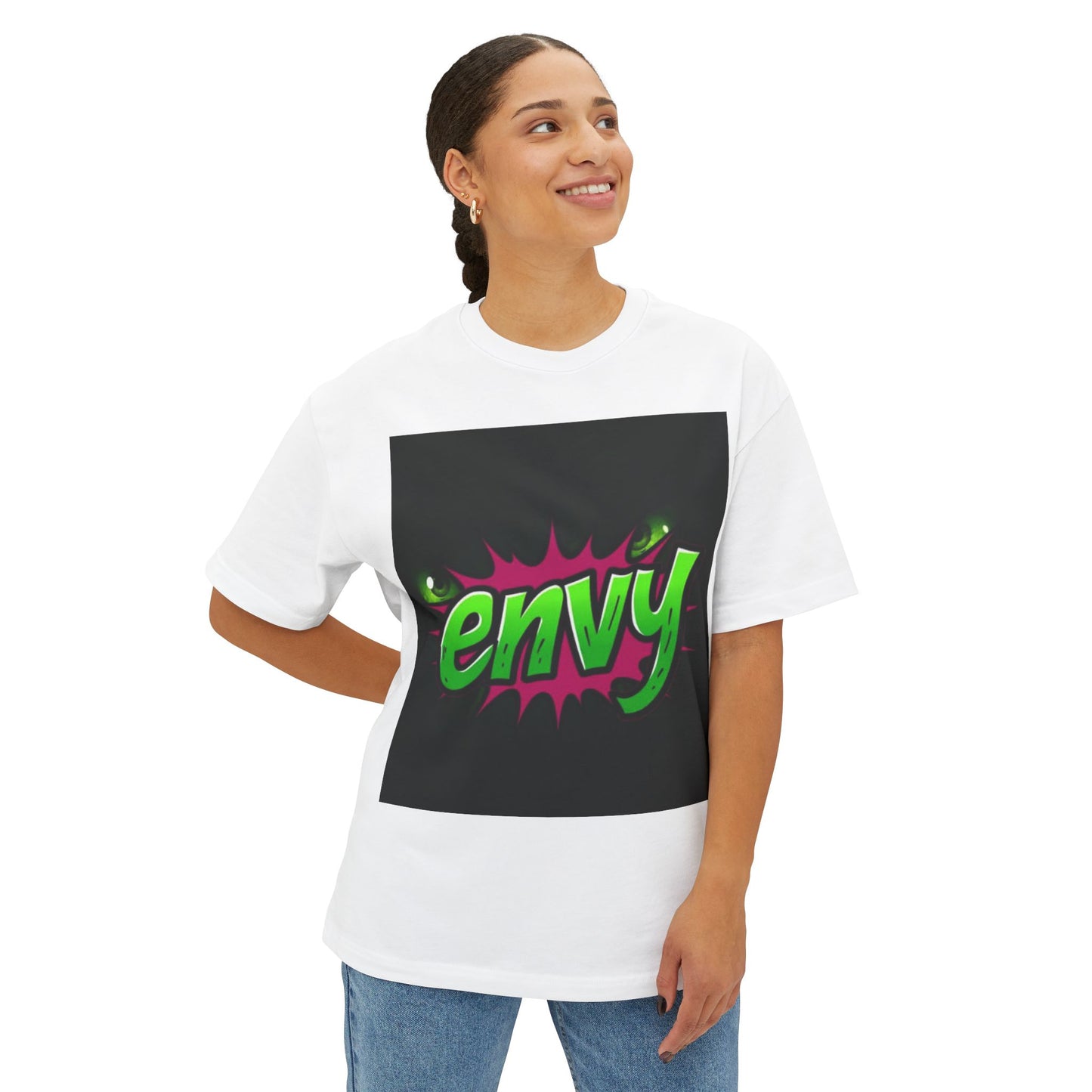 Envy Graphic Oversized Boxy Tee - Trendy Unisex Streetwear
