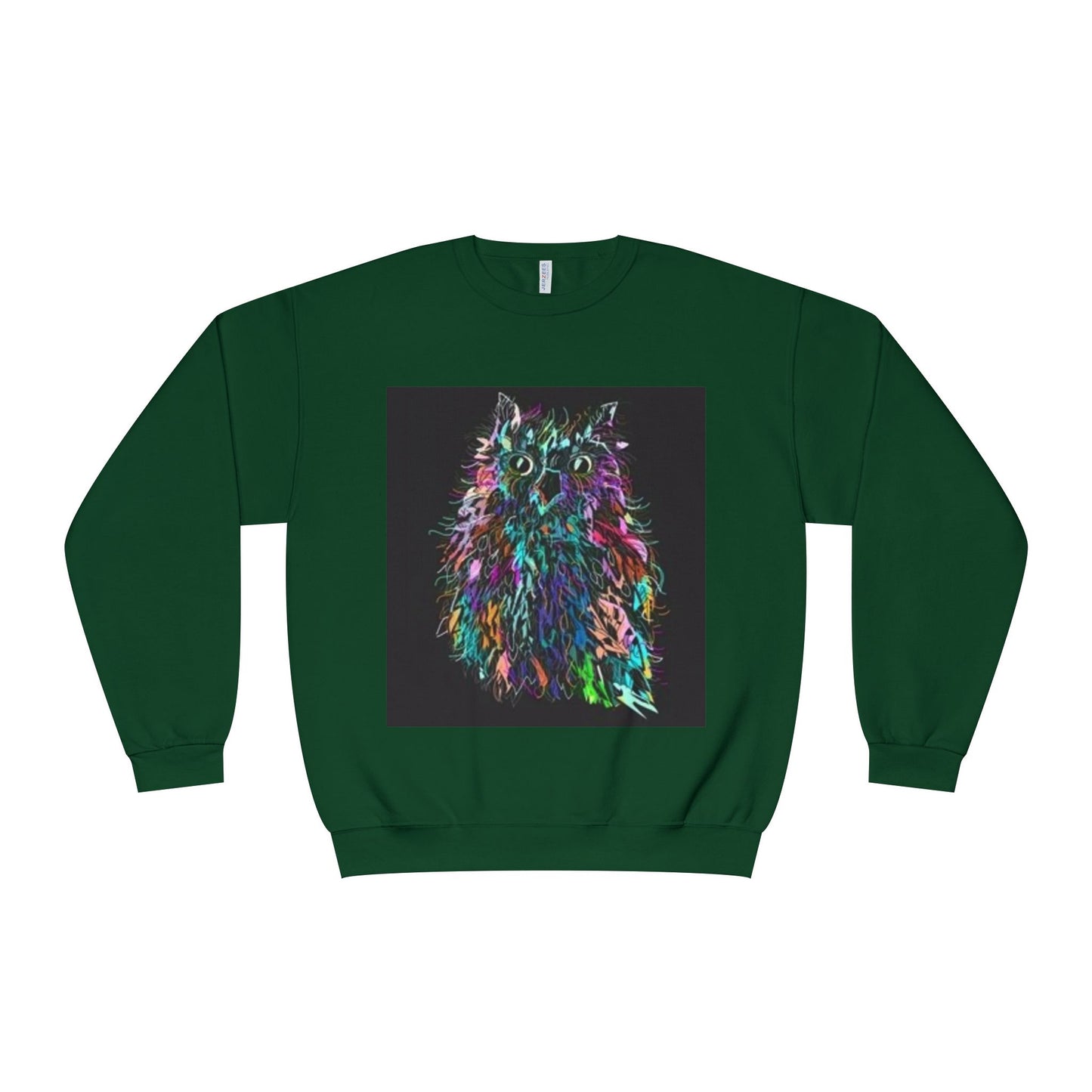 Colorful Cat Graphic Unisex Crewneck Sweatshirt