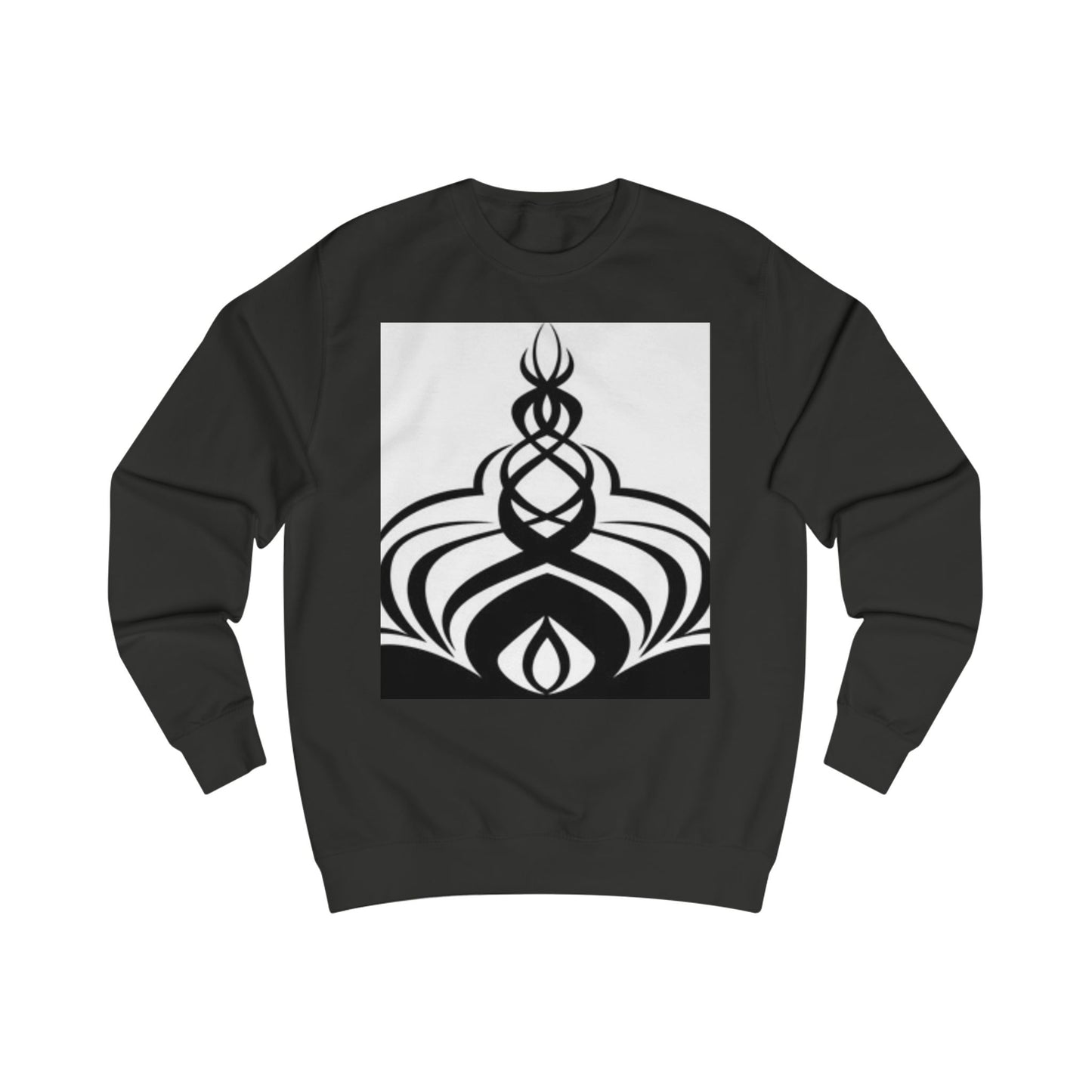 Meditative Black & White Design Unisex Sweatshirt - Cozy Spiritual Apparel for Mindfulness