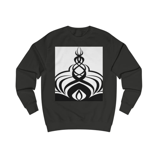 Meditative Black & White Design Unisex Sweatshirt - Cozy Spiritual Apparel for Mindfulness