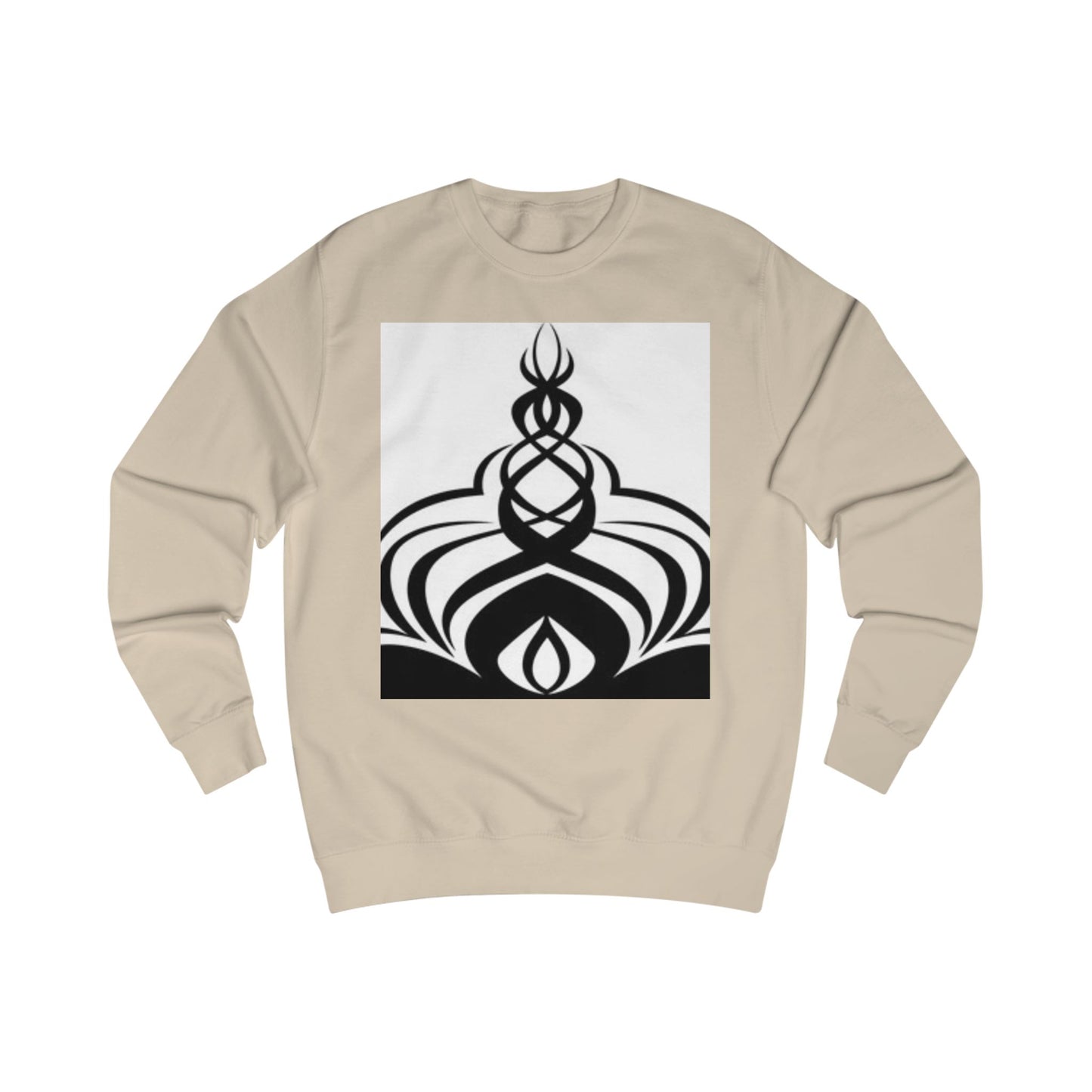 Meditative Black & White Design Unisex Sweatshirt - Cozy Spiritual Apparel for Mindfulness