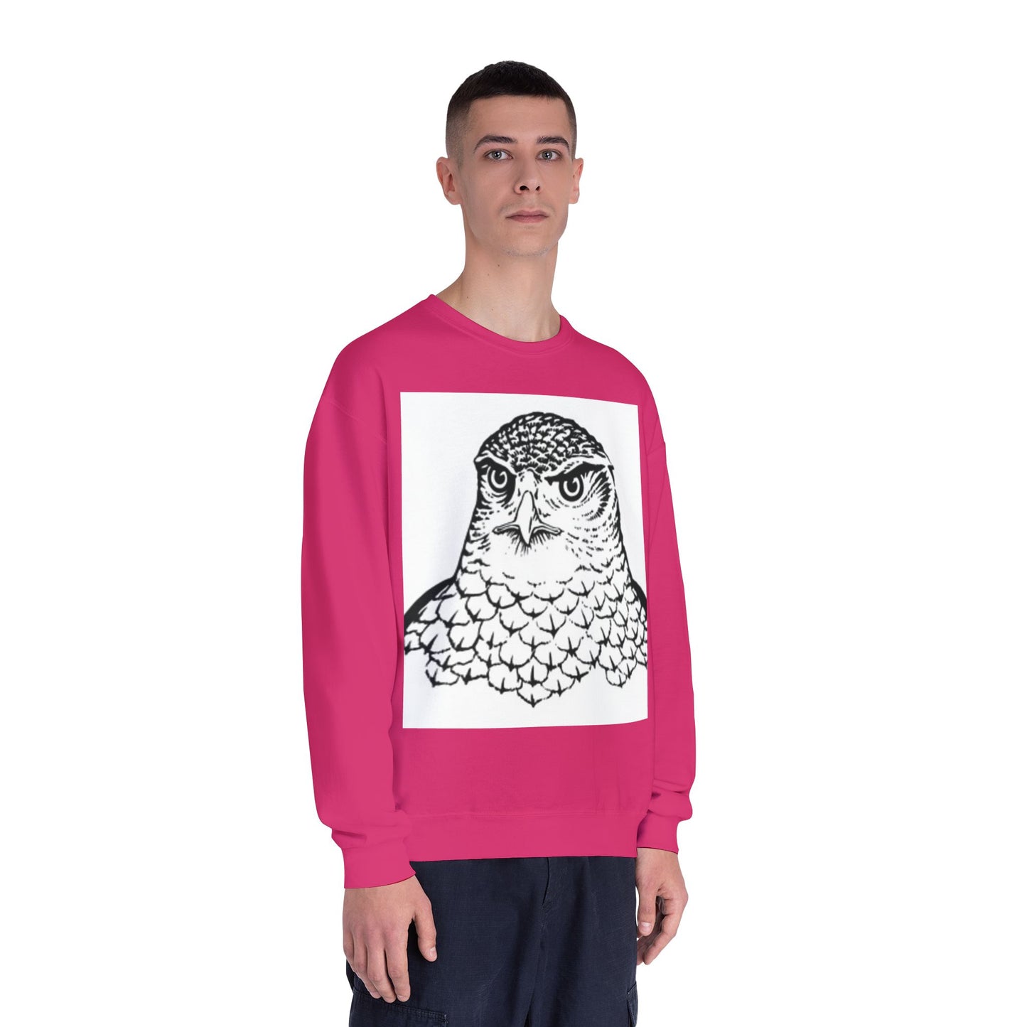 Unisex White Owl Graphic Crewneck Sweatshirt - Cozy & Stylish