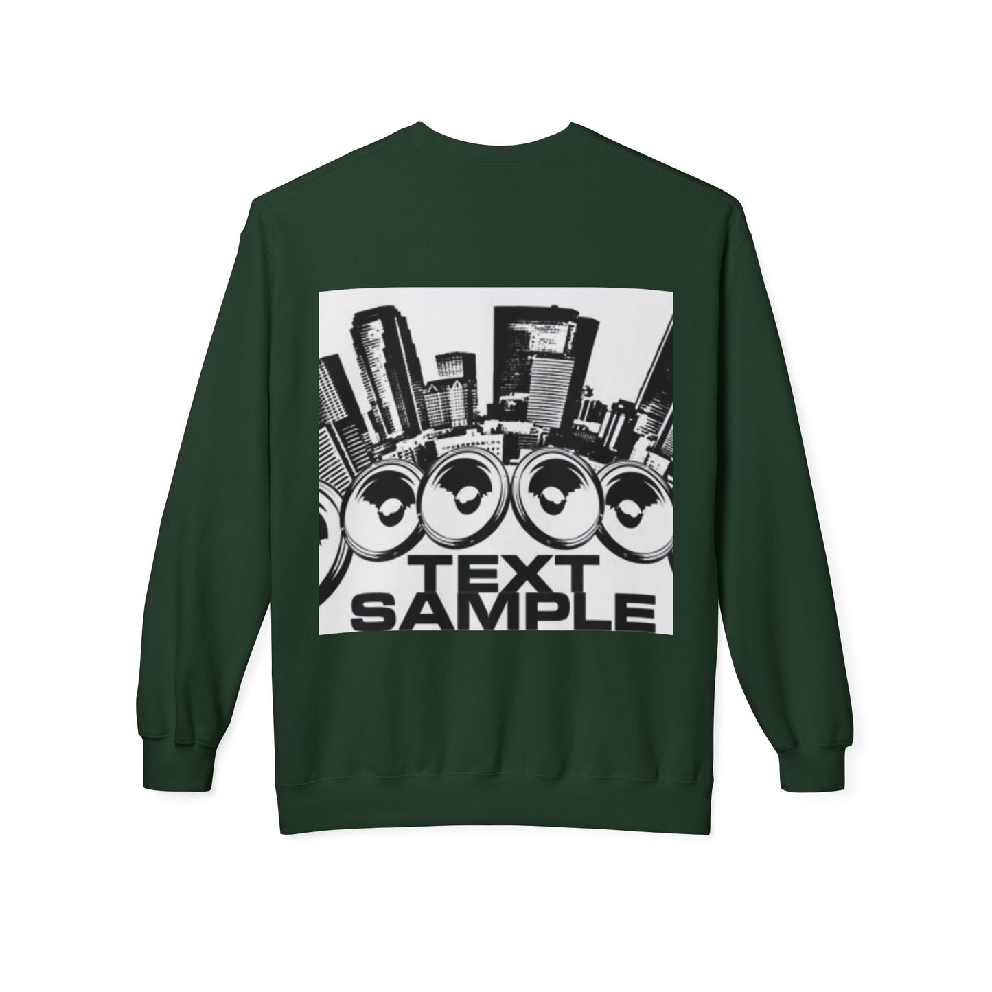 Urban Vibe Sound Wave Crewneck Sweatshirt - Unisex Fleece with Cityscape Design