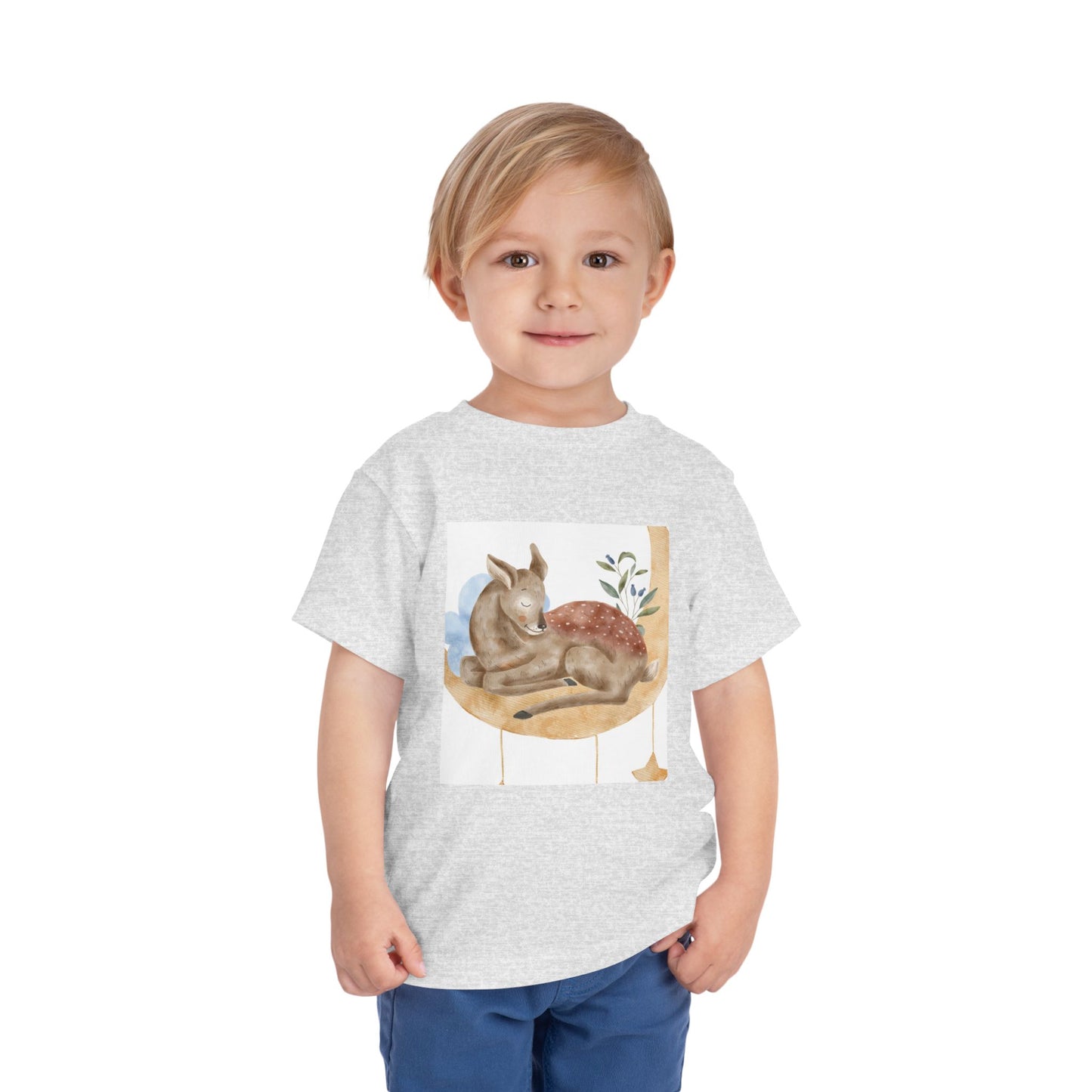 Whimsical Fawn Toddler Tee - Cute Short Sleeve Shirt for Kids