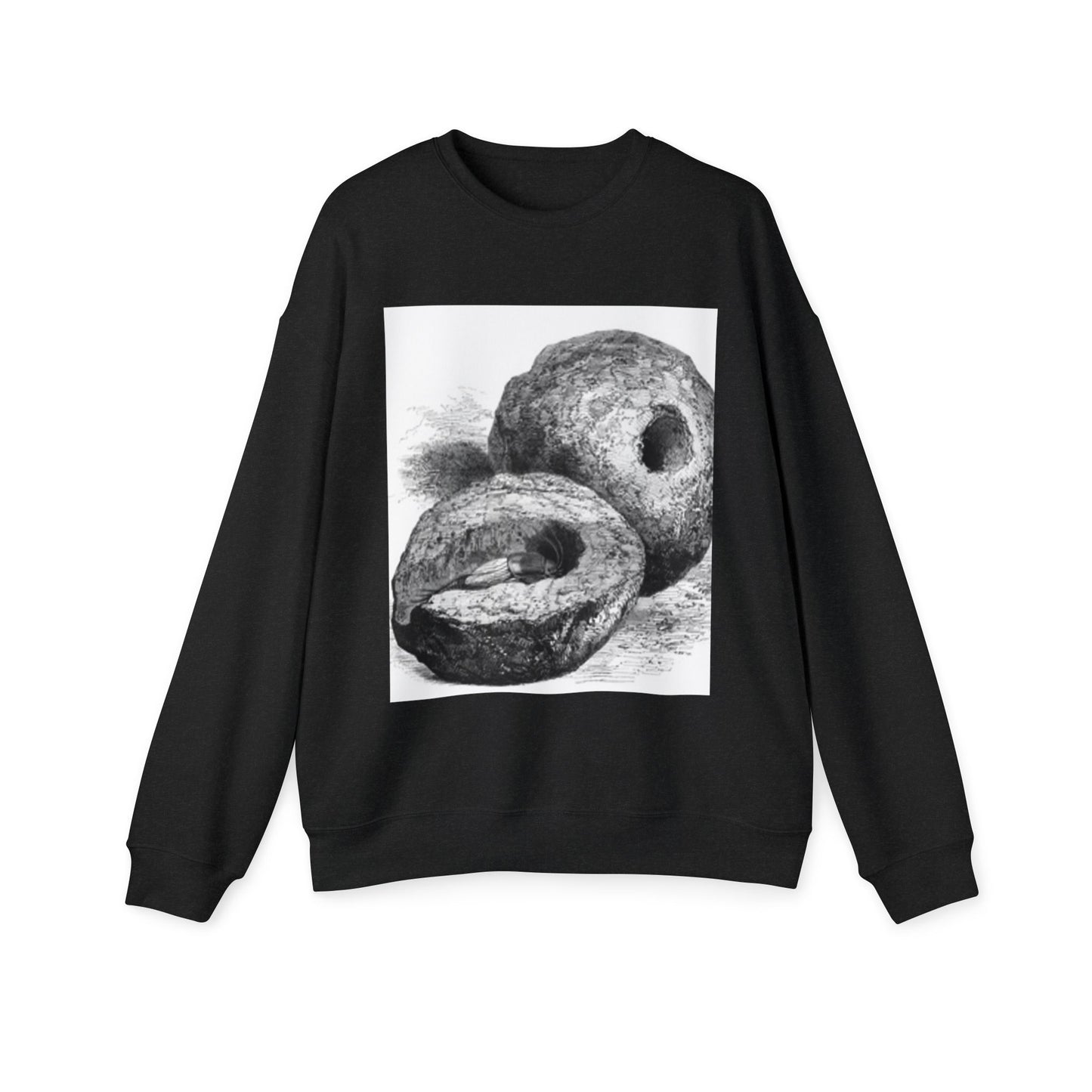 Artistic Unisex Drop Shoulder Sweatshirt with Vintage Doughnut Design