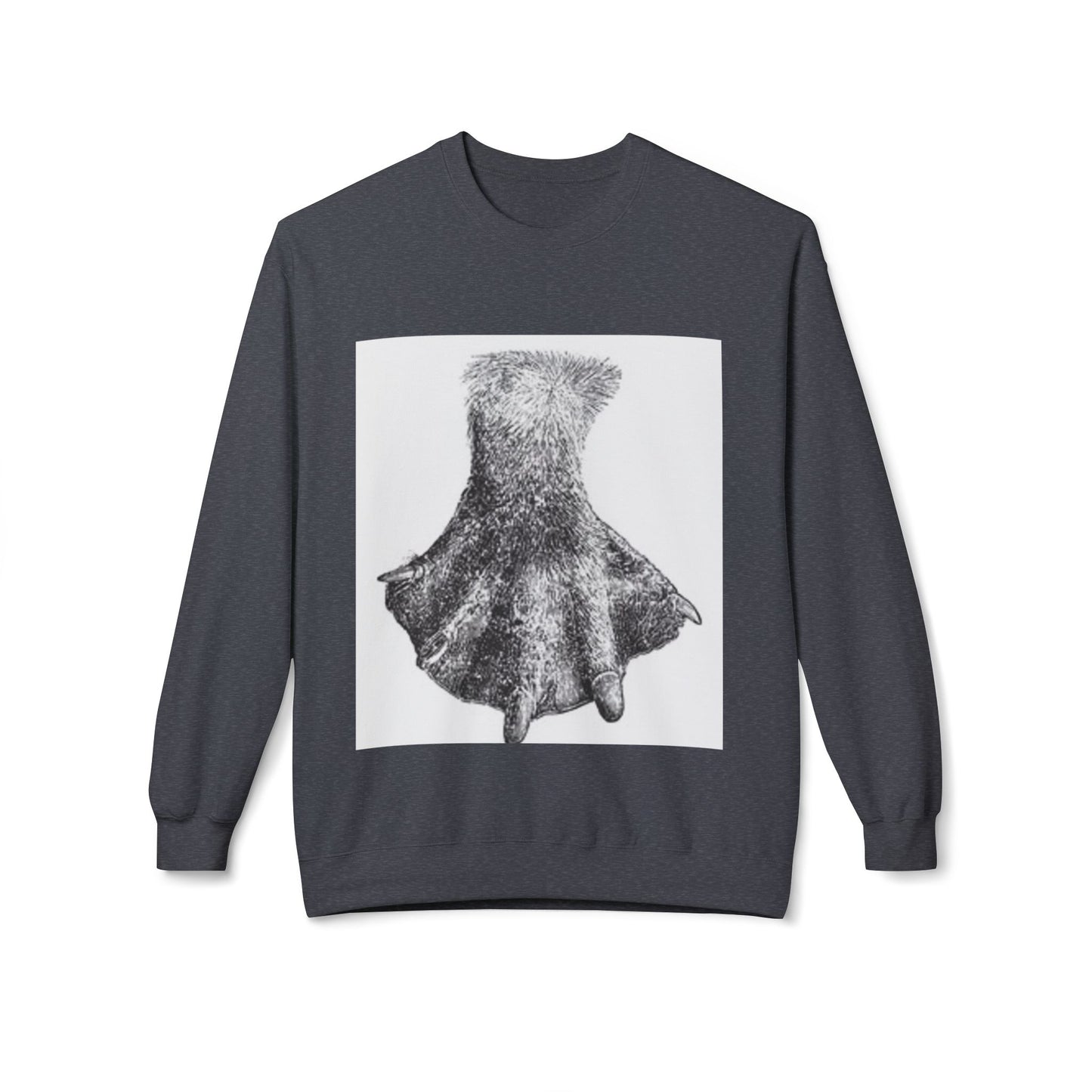 Artistic Fleece Crewneck Sweatshirt with Unique Dress Design