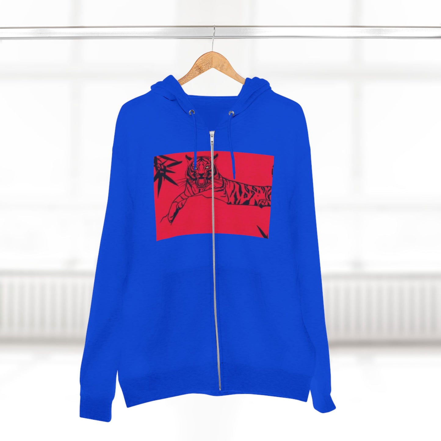 Cool Tiger Graphic Unisex Zip Hoodie - Trendy Streetwear for Animal Lovers