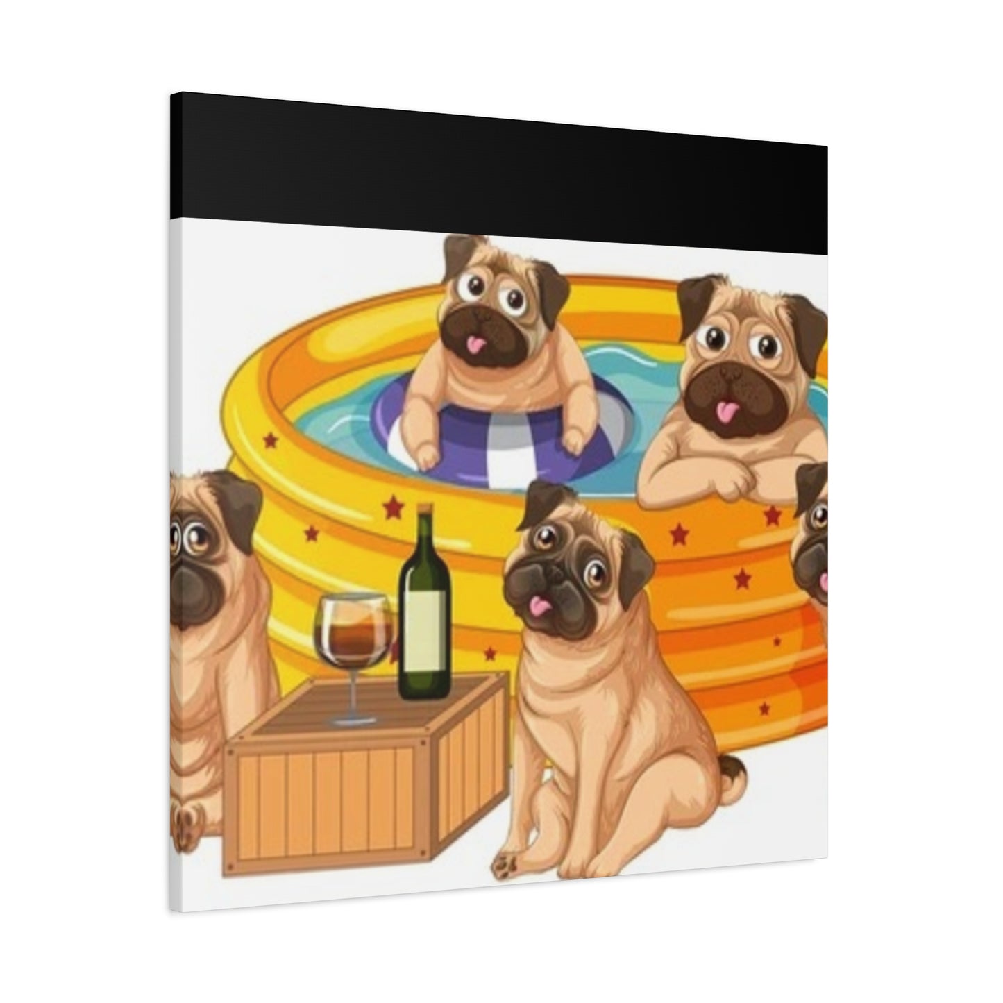 Pug Pool Party Canvas Art - Fun Pet Decor