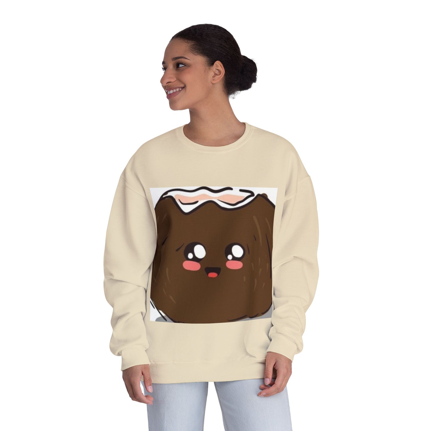 Cute Kawaii Coconut Crewneck Sweatshirt | Unisex Sweatshirt for Food Lovers
