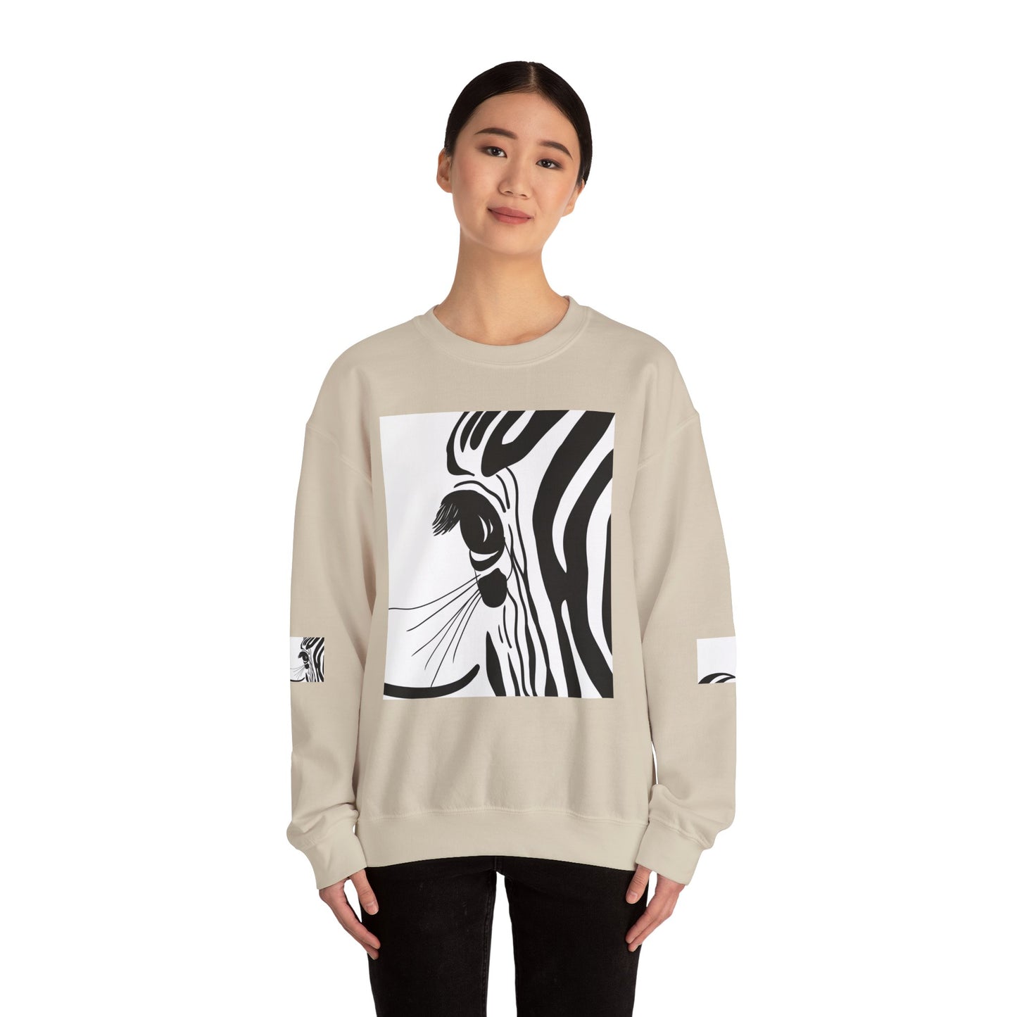 Artistically Designed Zebra Crewneck Sweatshirt - Perfect for Nature Lovers
